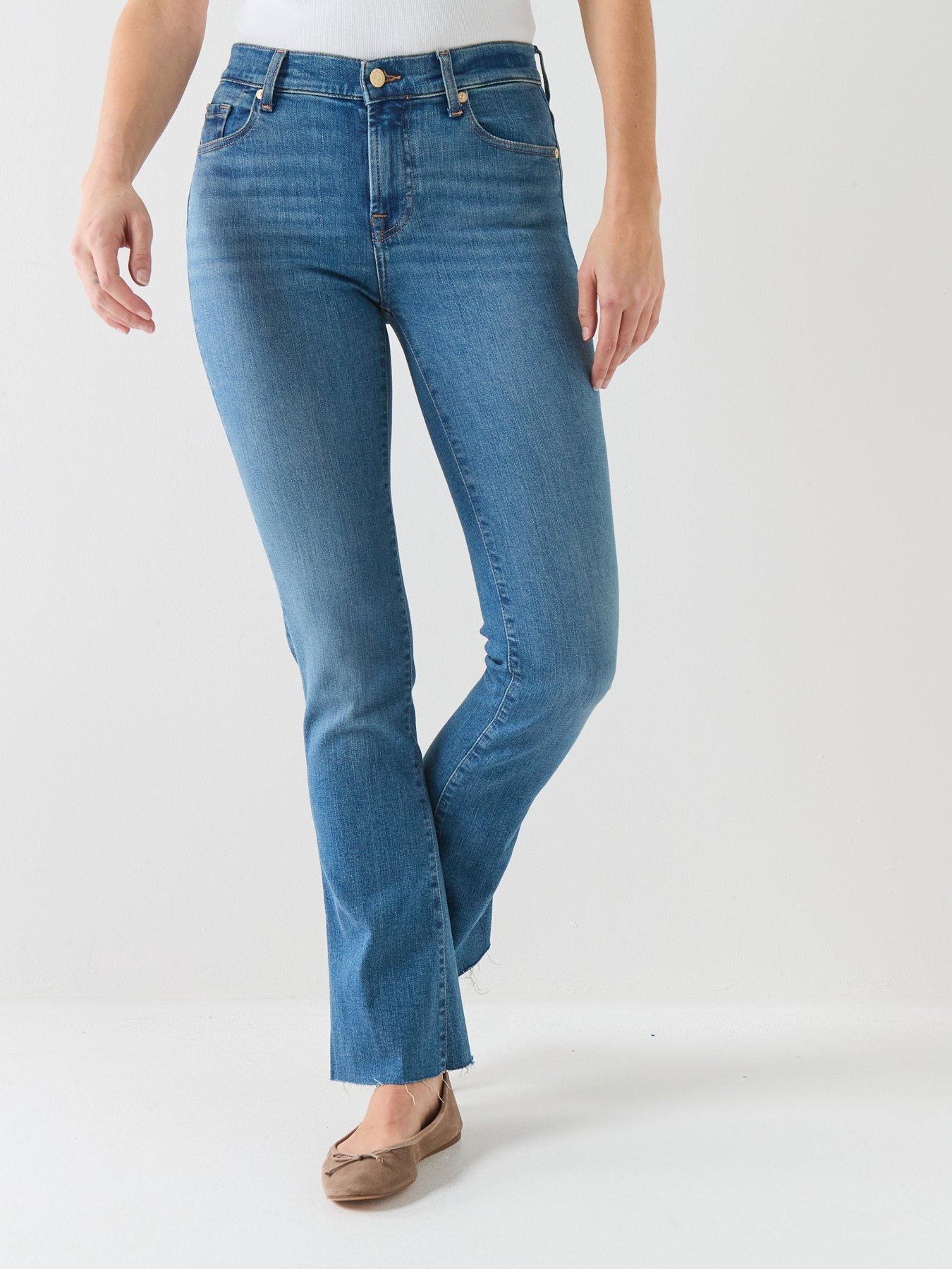 Image 1 of 6 of 7 FOR ALL MANKIND Slim Illusion Bootcut Tailorless Jeans - Blue