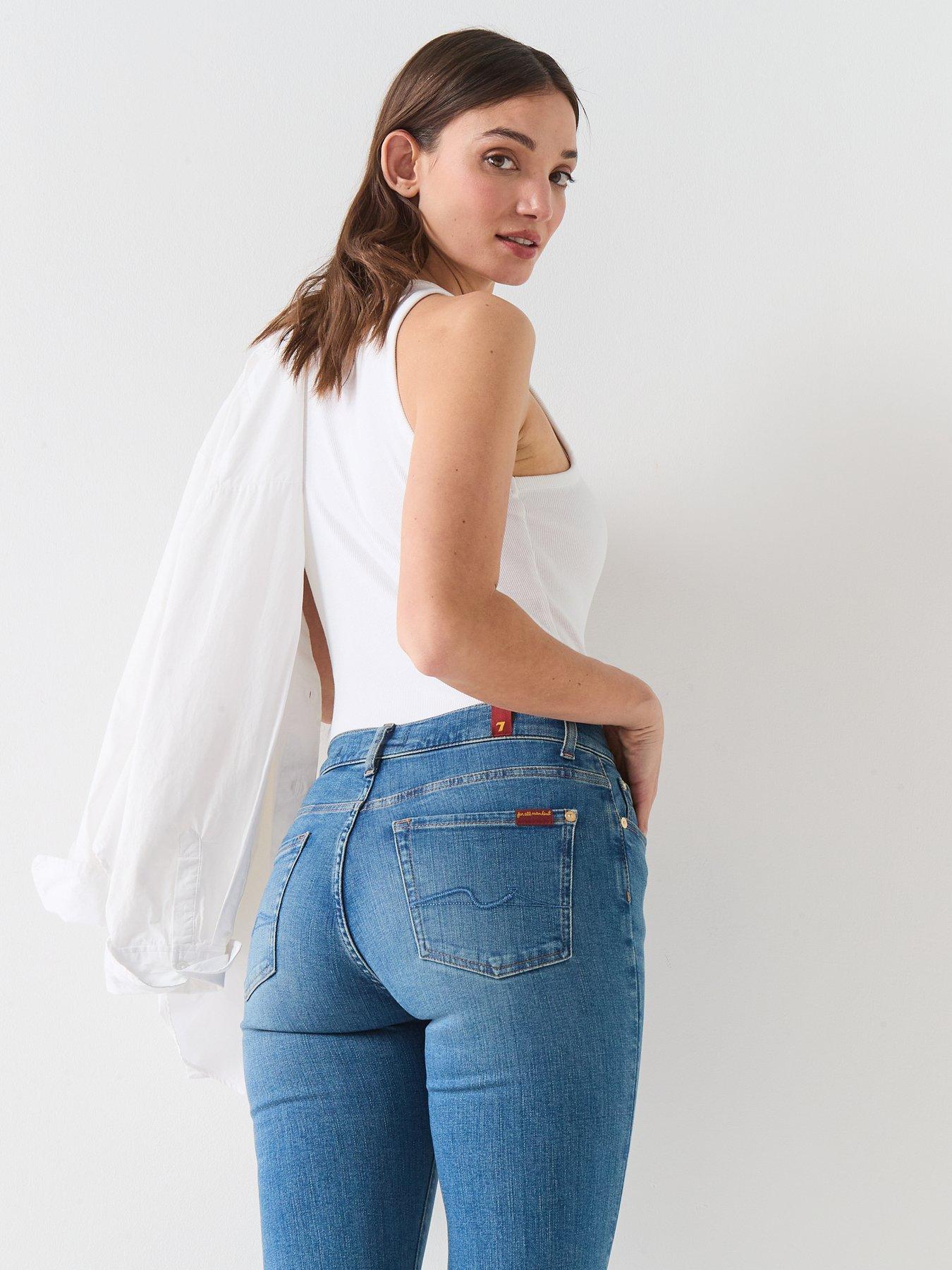 Image 4 of 6 of 7 FOR ALL MANKIND Slim Illusion Bootcut Tailorless Jeans - Blue