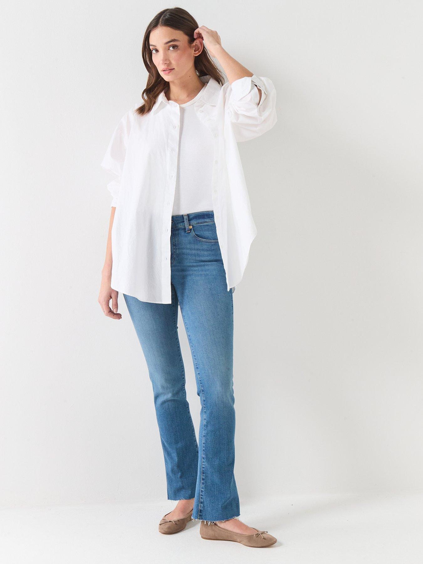 Image 5 of 6 of 7 FOR ALL MANKIND Slim Illusion Bootcut Tailorless Jeans - Blue