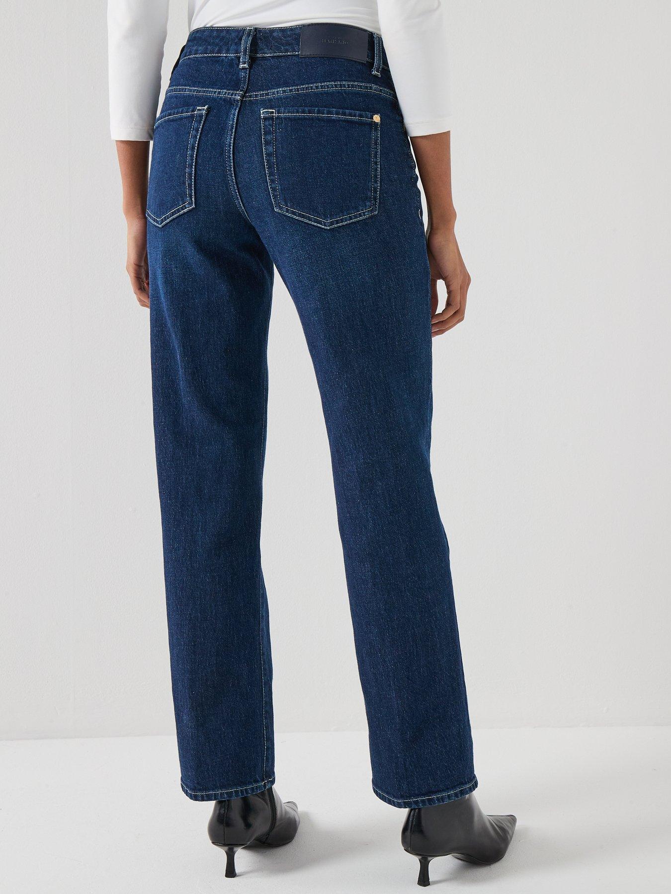 Image 2 of 6 of 7 FOR ALL MANKIND Calie Straight Jeans - Navy