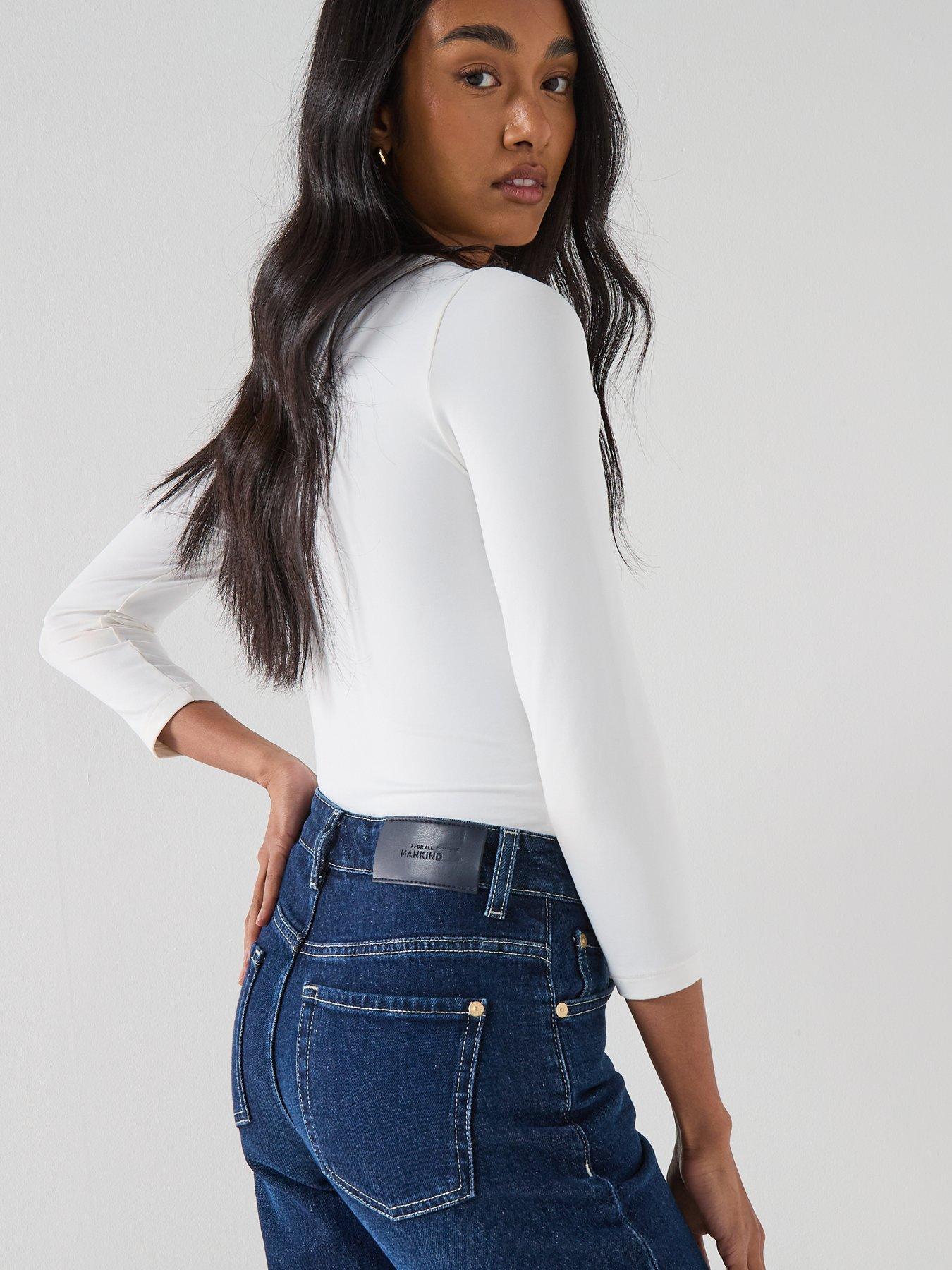 Image 5 of 6 of 7 FOR ALL MANKIND Calie Straight Jeans - Navy