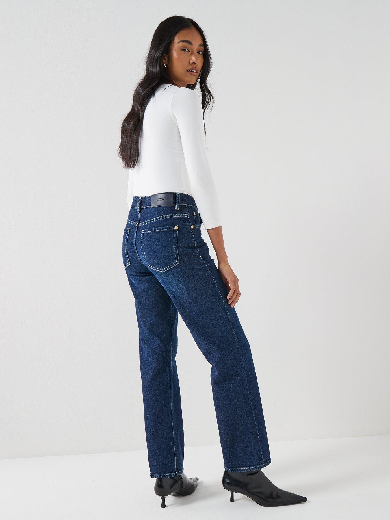 Image 6 of 6 of 7 FOR ALL MANKIND Calie Straight Jeans - Navy