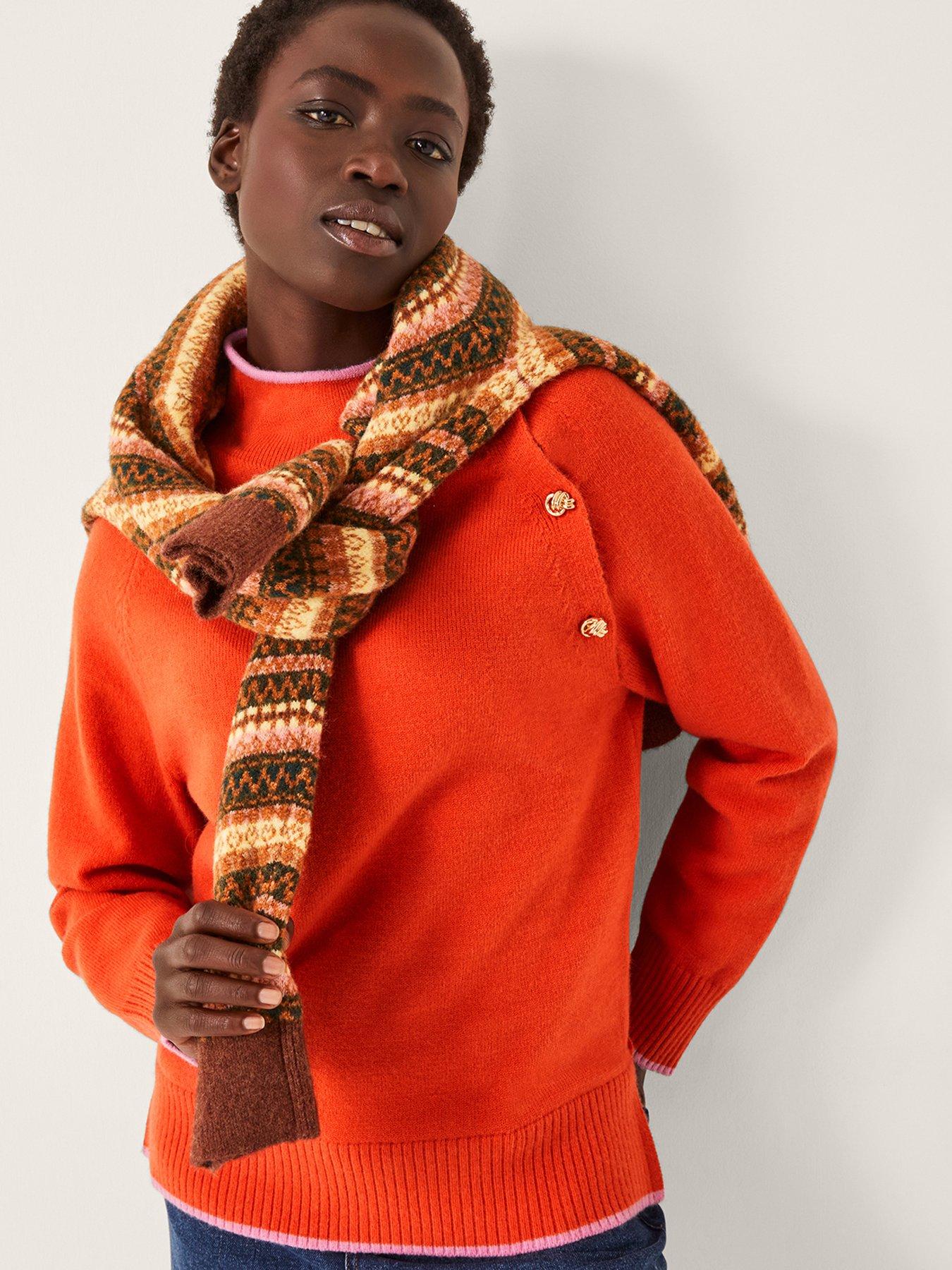 Image 1 of 4 of Monsoon Bella Button Jumper - Orange