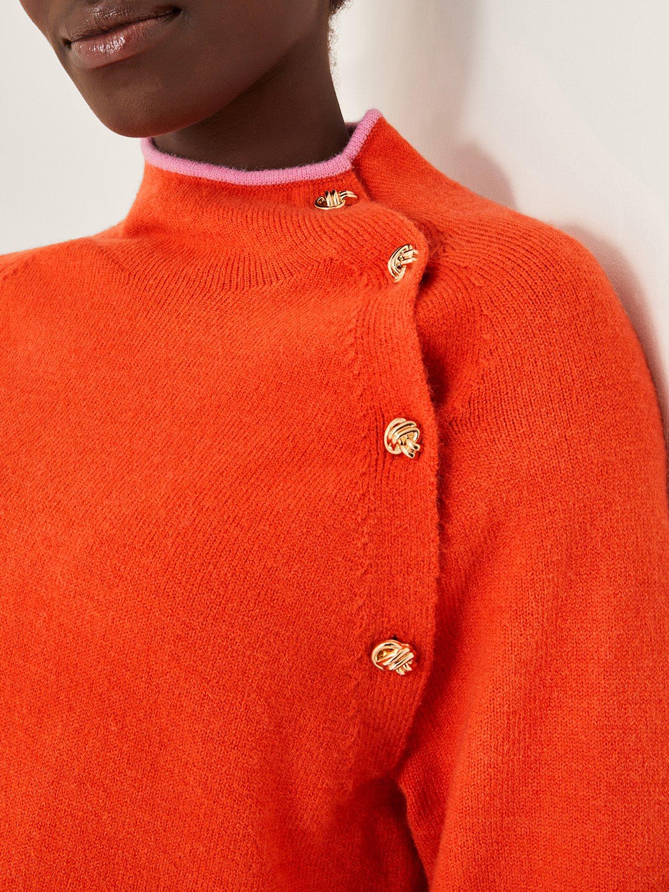 Image 4 of 4 of Monsoon Bella Button Jumper - Orange