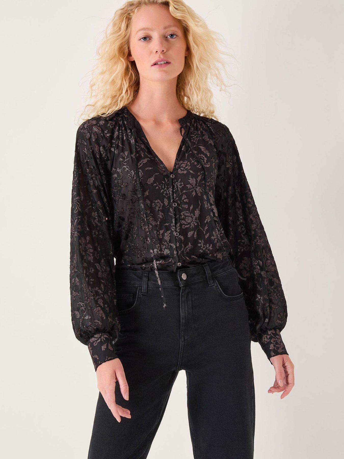 Monsoon Dory Devore Shirt - Black