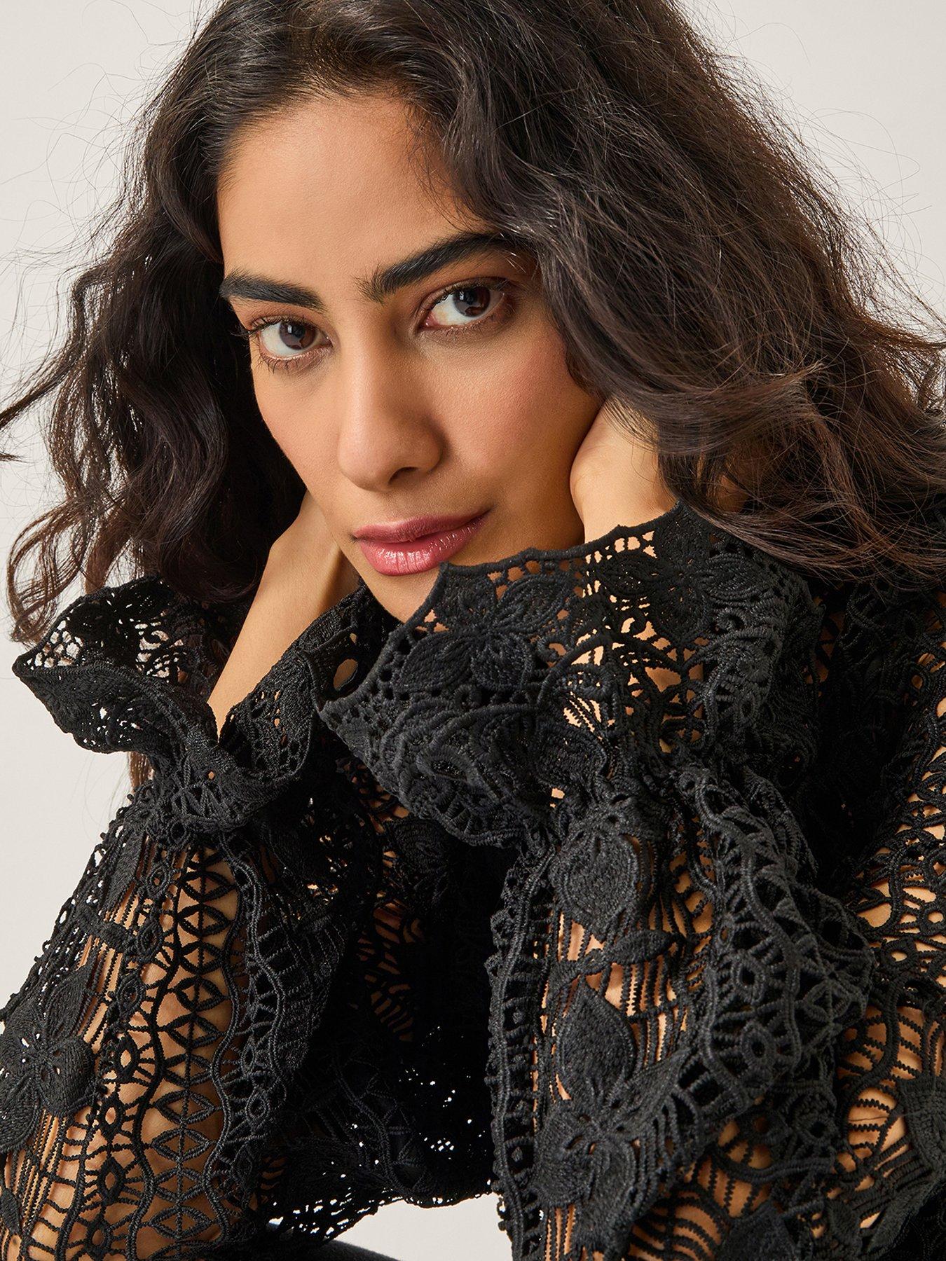 Image 5 of 6 of Monsoon Phoebe Lace Top - Black