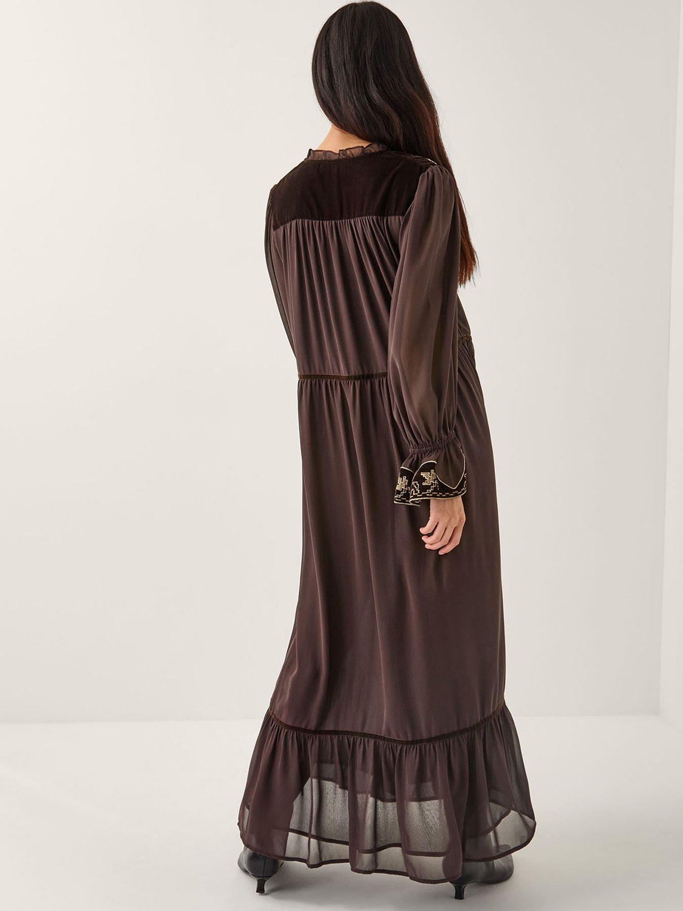 monsoon-nova-embroidered-yoke-dress-brownstillFront