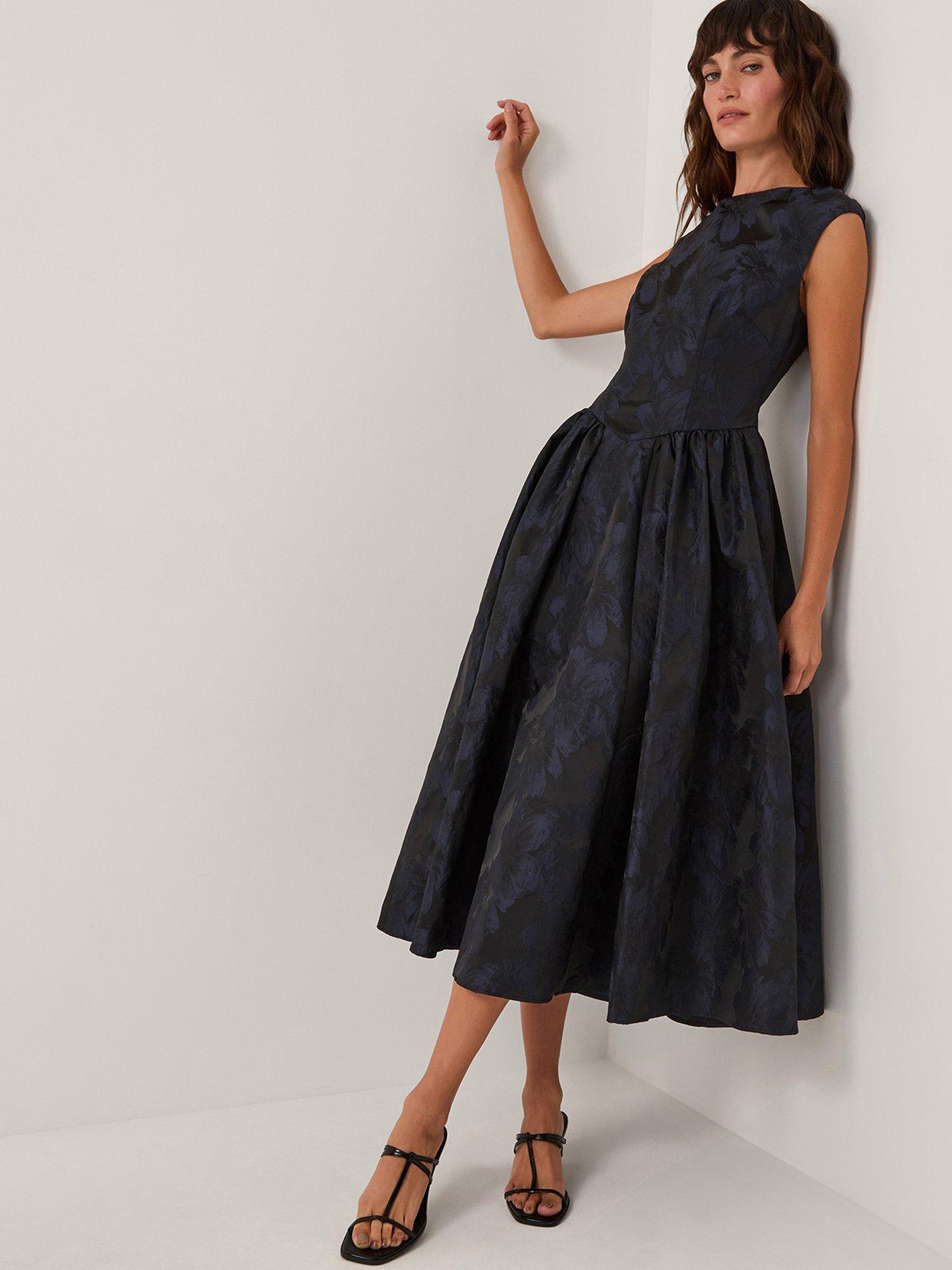 Monsoon Jayda Jacquard Dress - Blue