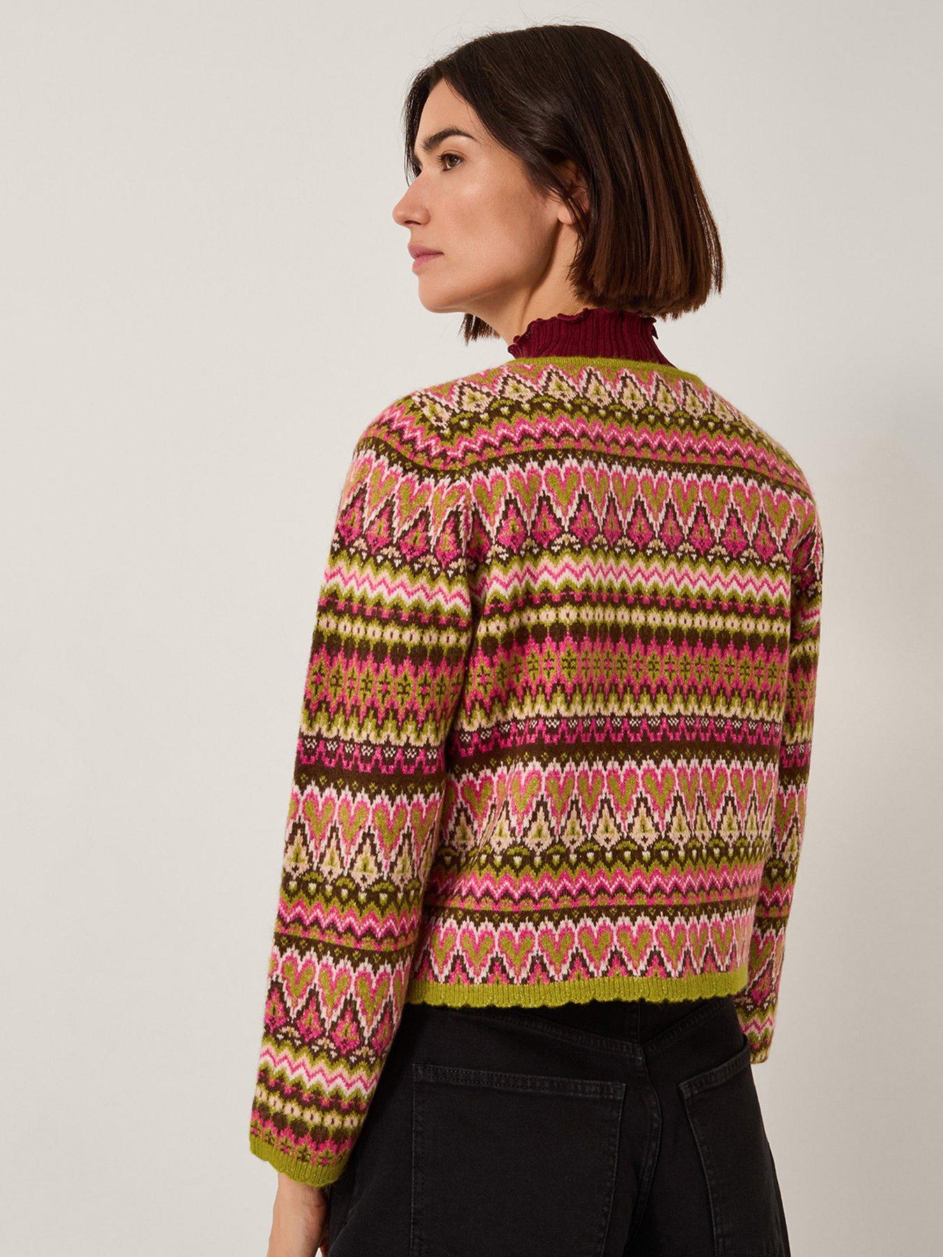 Image 2 of 6 of Monsoon Fiona Fairisle Cardi - Pink