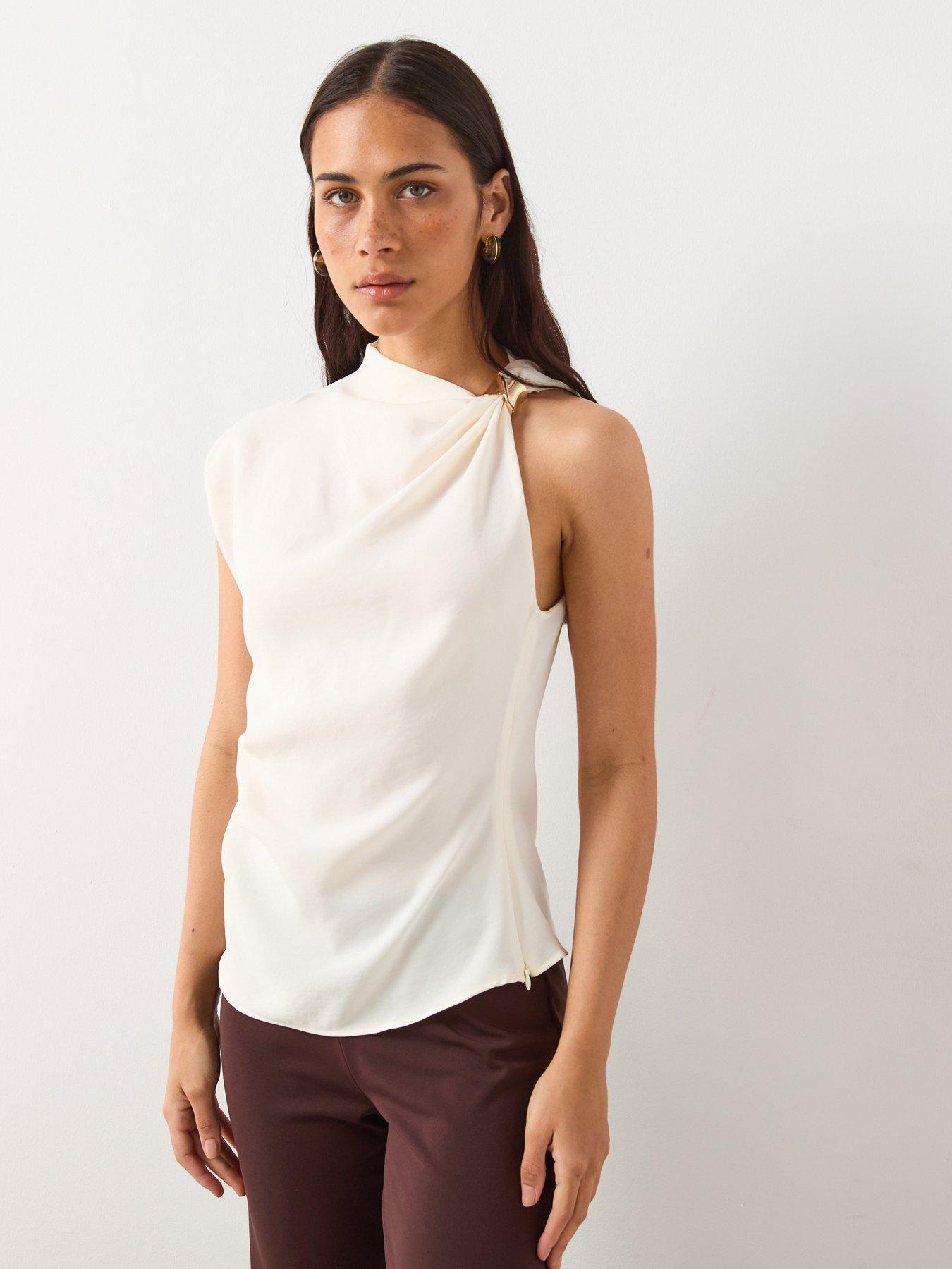 mango-gold-detail-blouse-cream