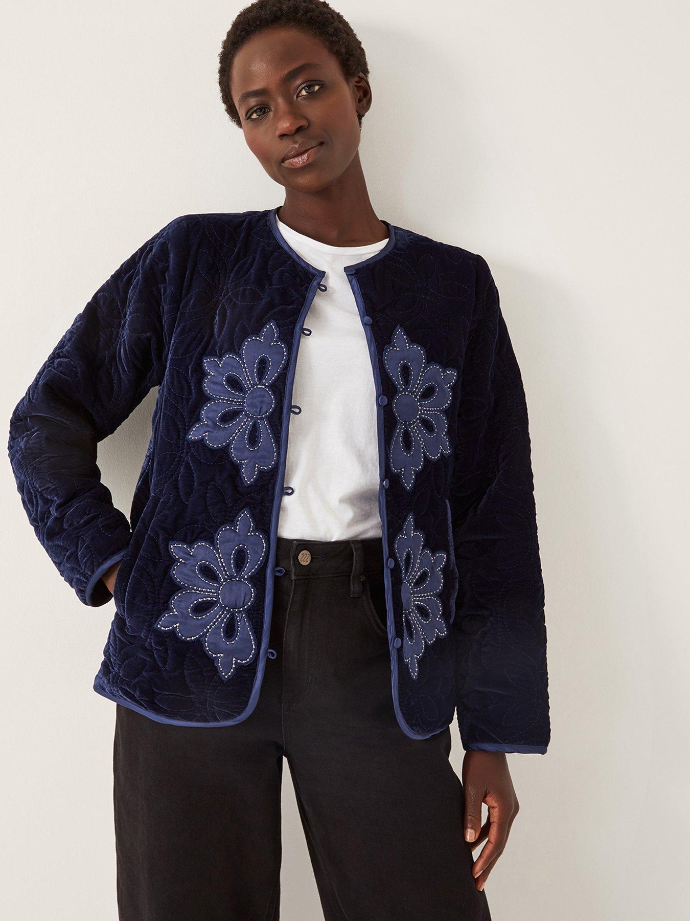 Monsoon Delilah Embroidered Jacket - Blue