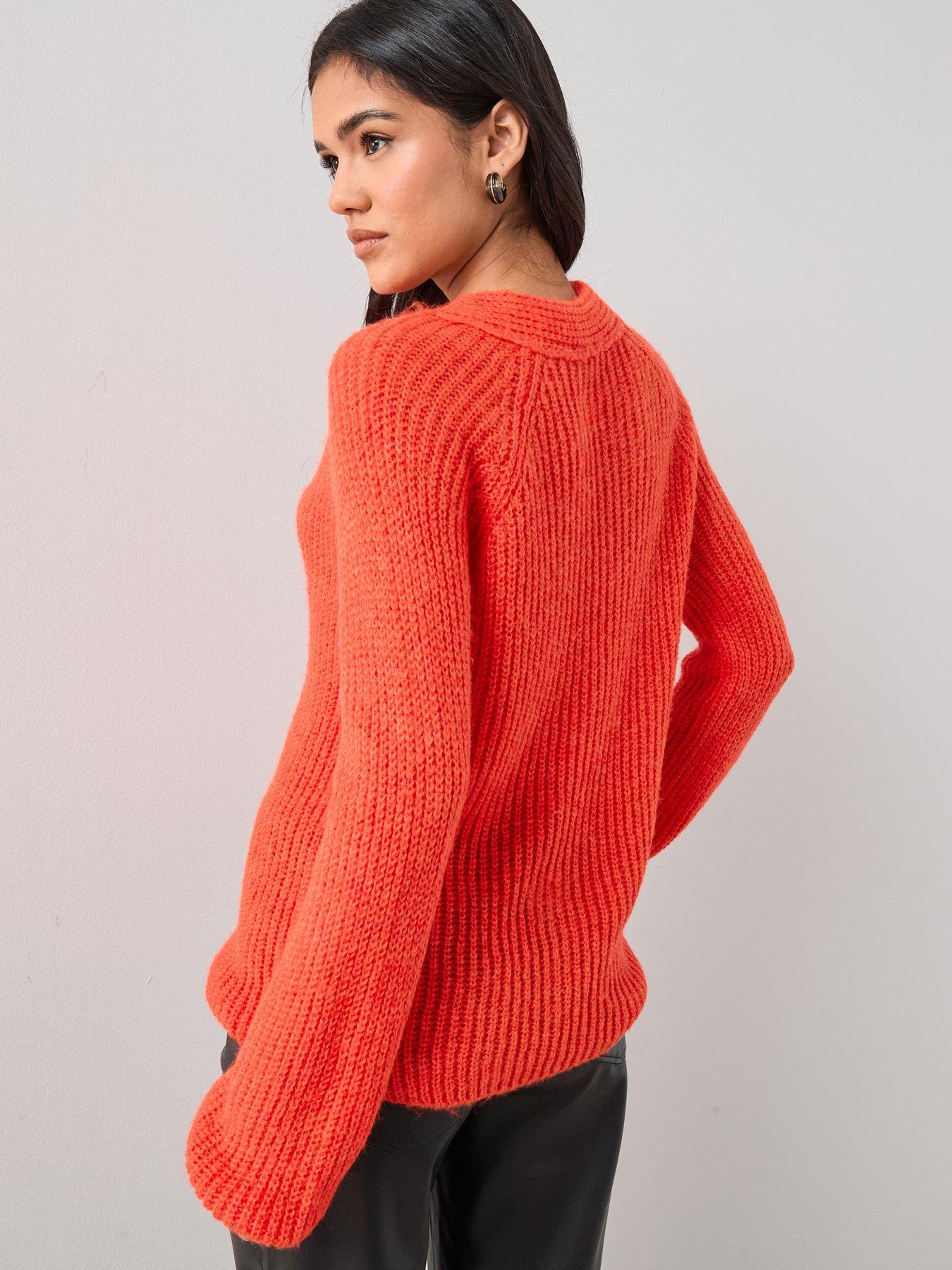 the-very-collection-bow-neck-knitted-jumper-redstillFront