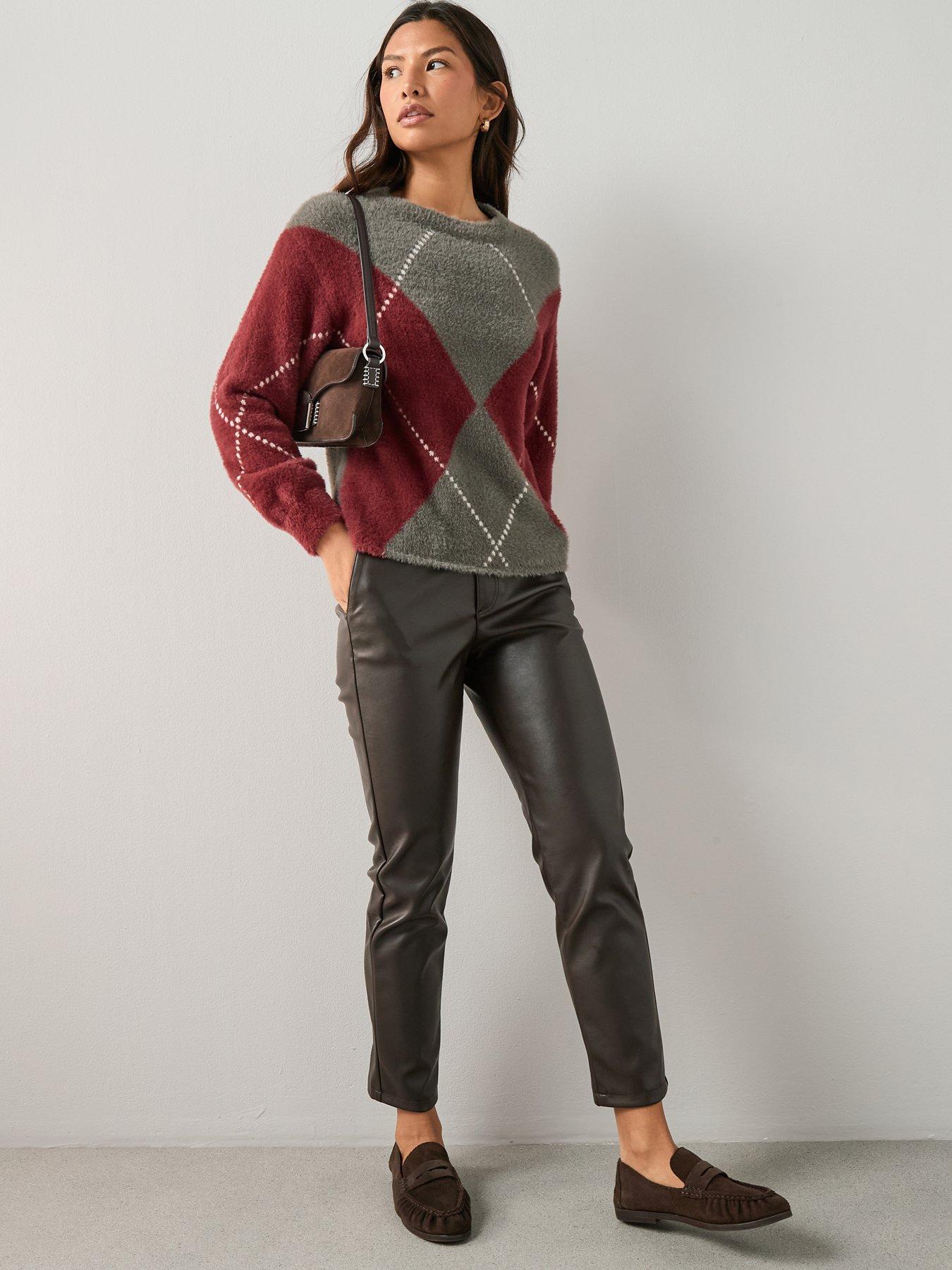 Image 3 of 6 of The Very Collection Crew Neck Argyle Jumper - Multi