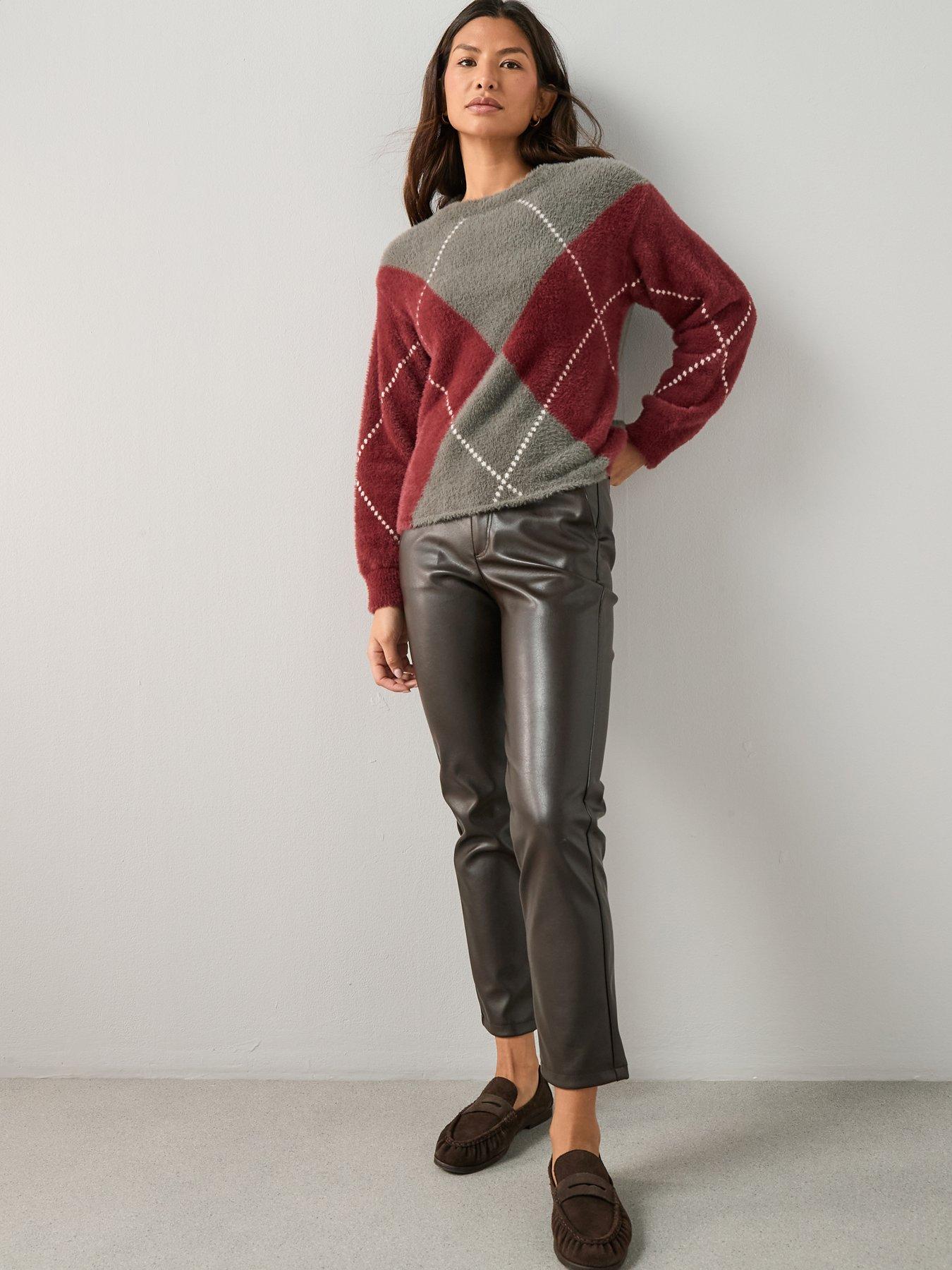 Image 5 of 6 of The Very Collection Crew Neck Argyle Jumper - Multi