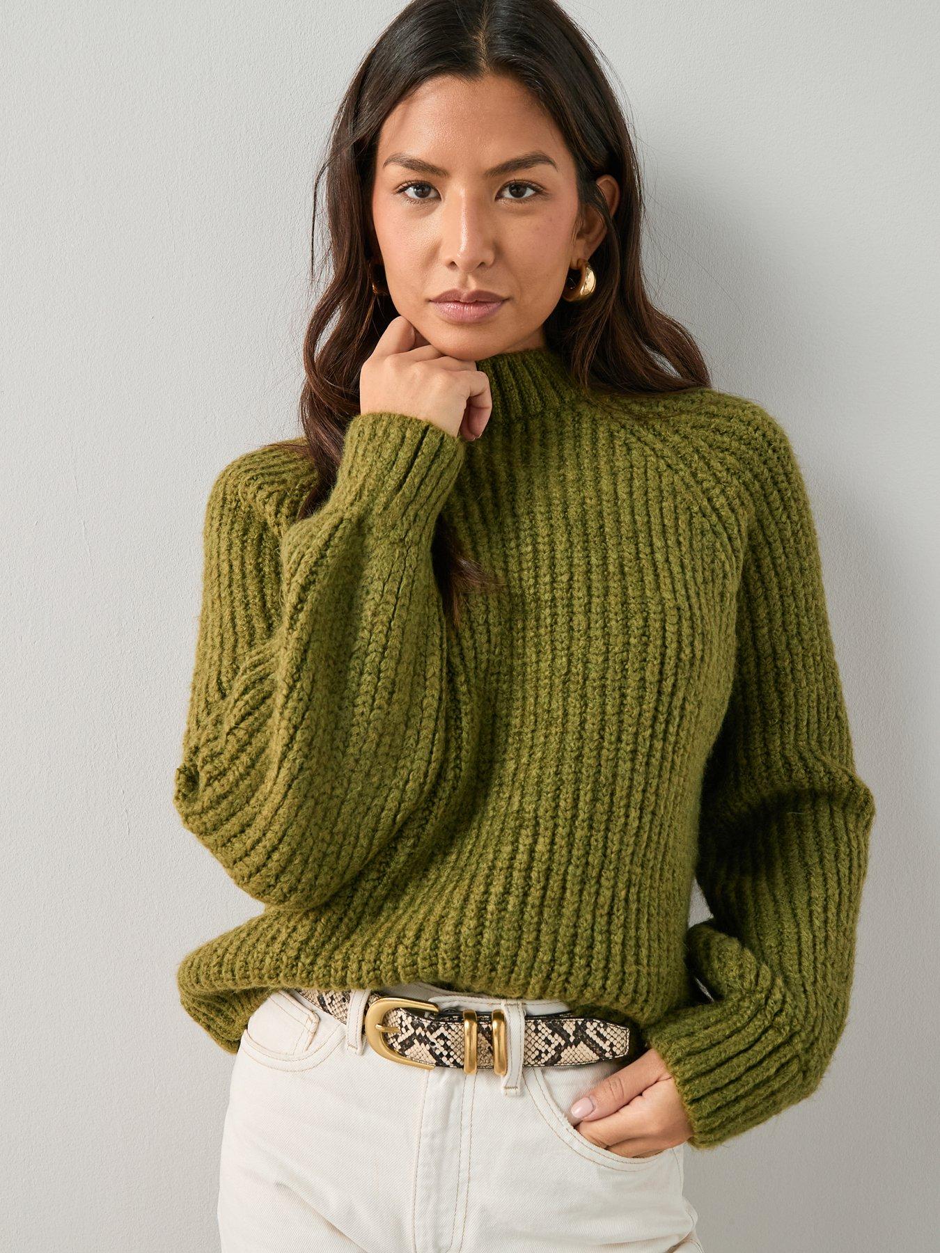 the-very-collection-funnel-neck-jumper-green
