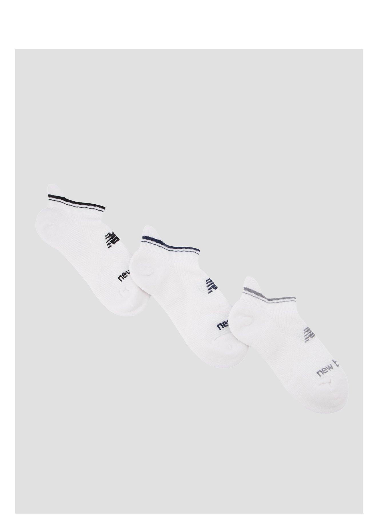 New Balance Run Repreve No Show Tab Socks 3 Pack - White