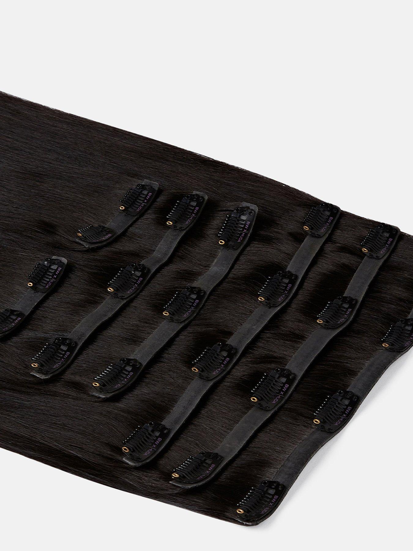 Image 1 of 8 of Beauty Works Beauty Works x Huda BARELY THERE Clip ins 20" Midnight Kohl