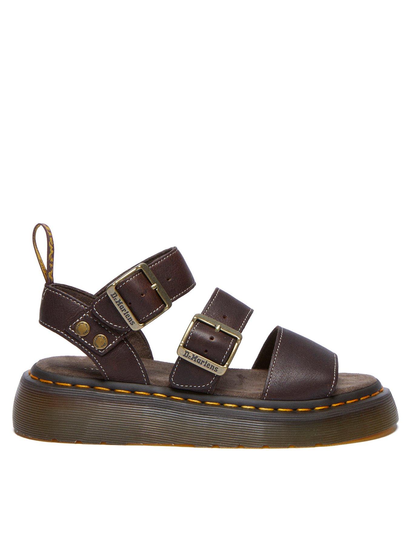 Dr Martens Gryphon Quad Sandals  - Dark Brown Grizzly