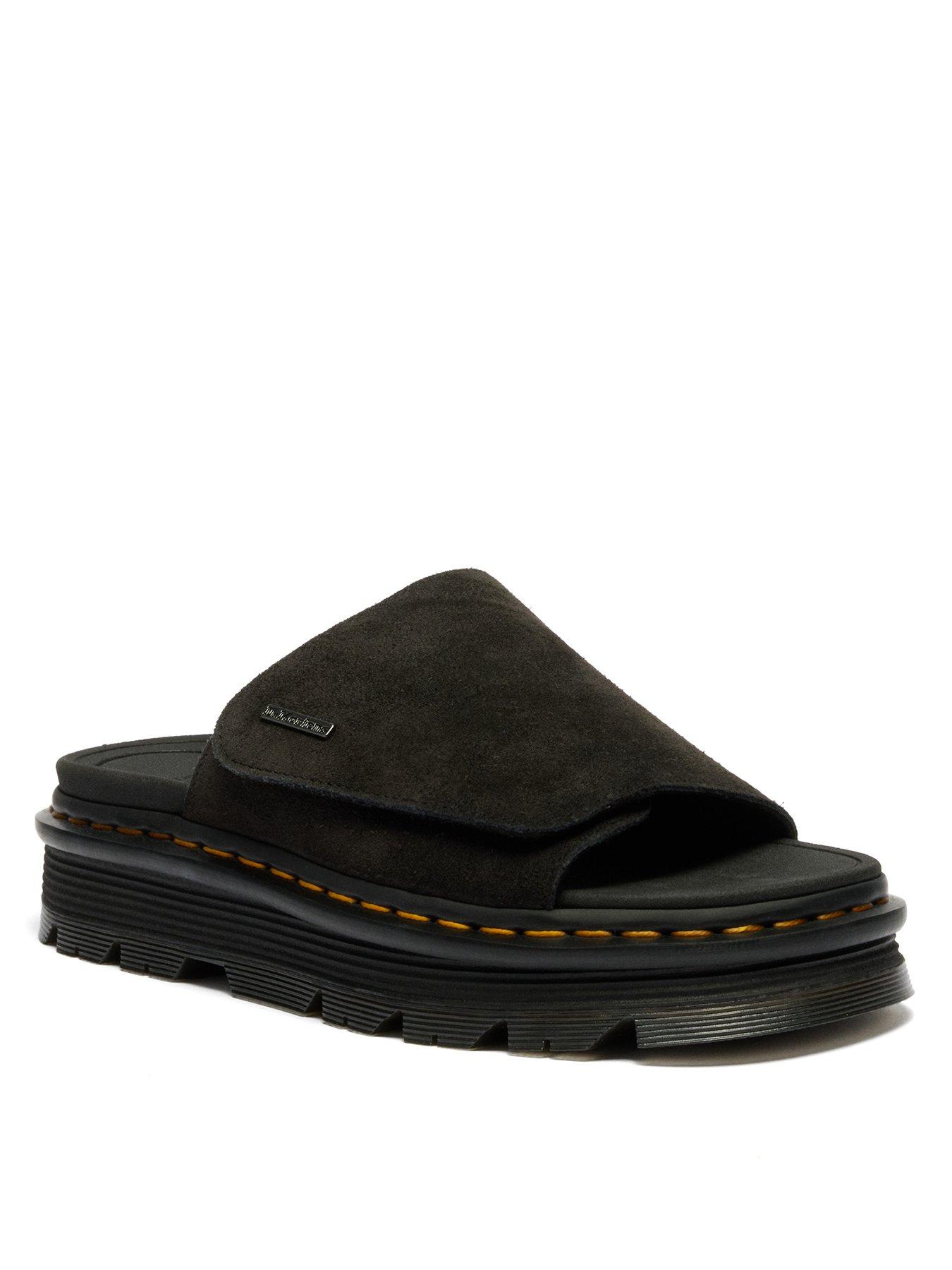 dr-martens-zebzag-suede-sliders-blackstillFront