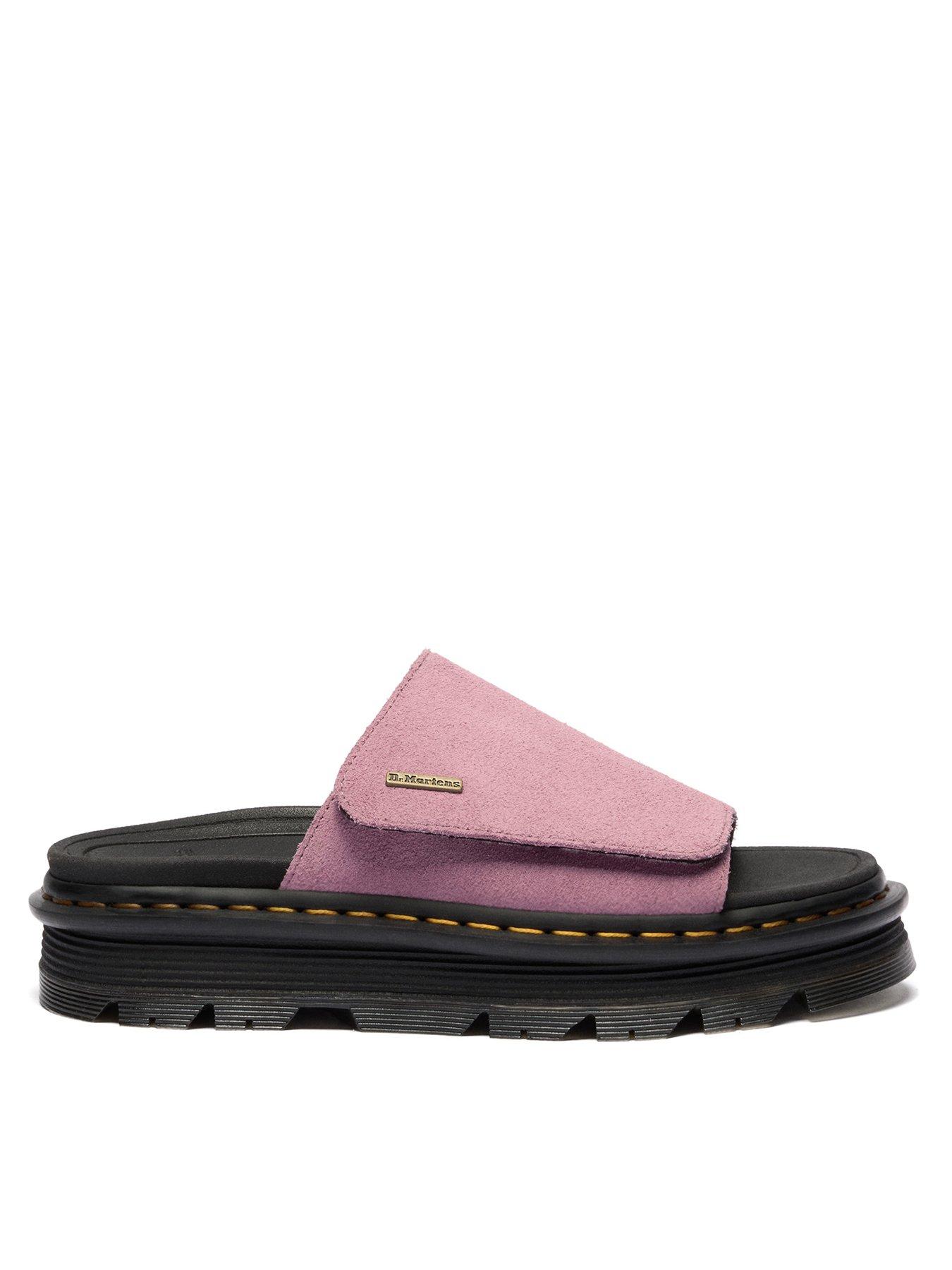 Dr Martens Zebzag Slide Sliders - Dusty Rose Suede
