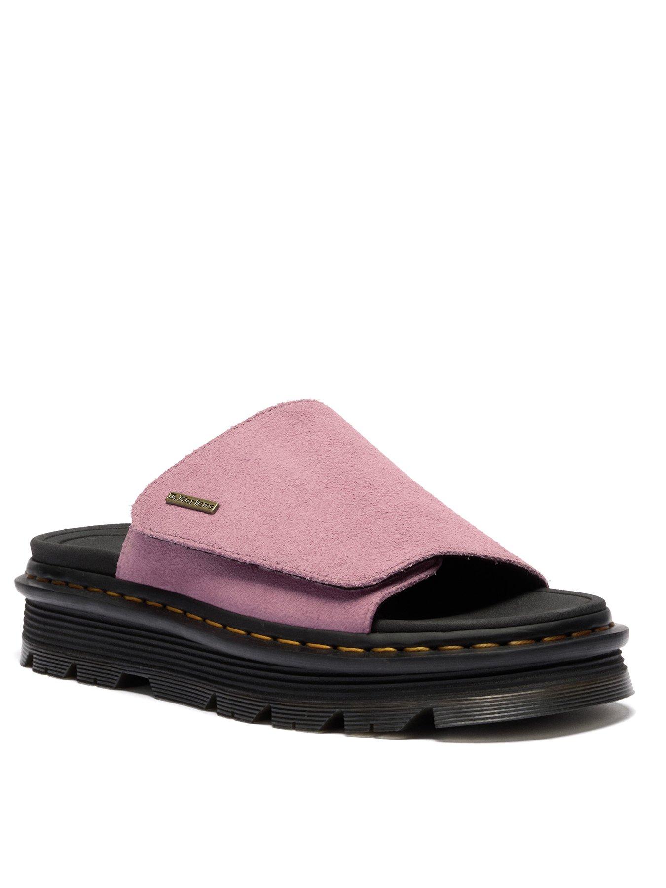 Image 2 of 7 of Dr Martens Zebzag Slide Sliders - Dusty Rose Suede