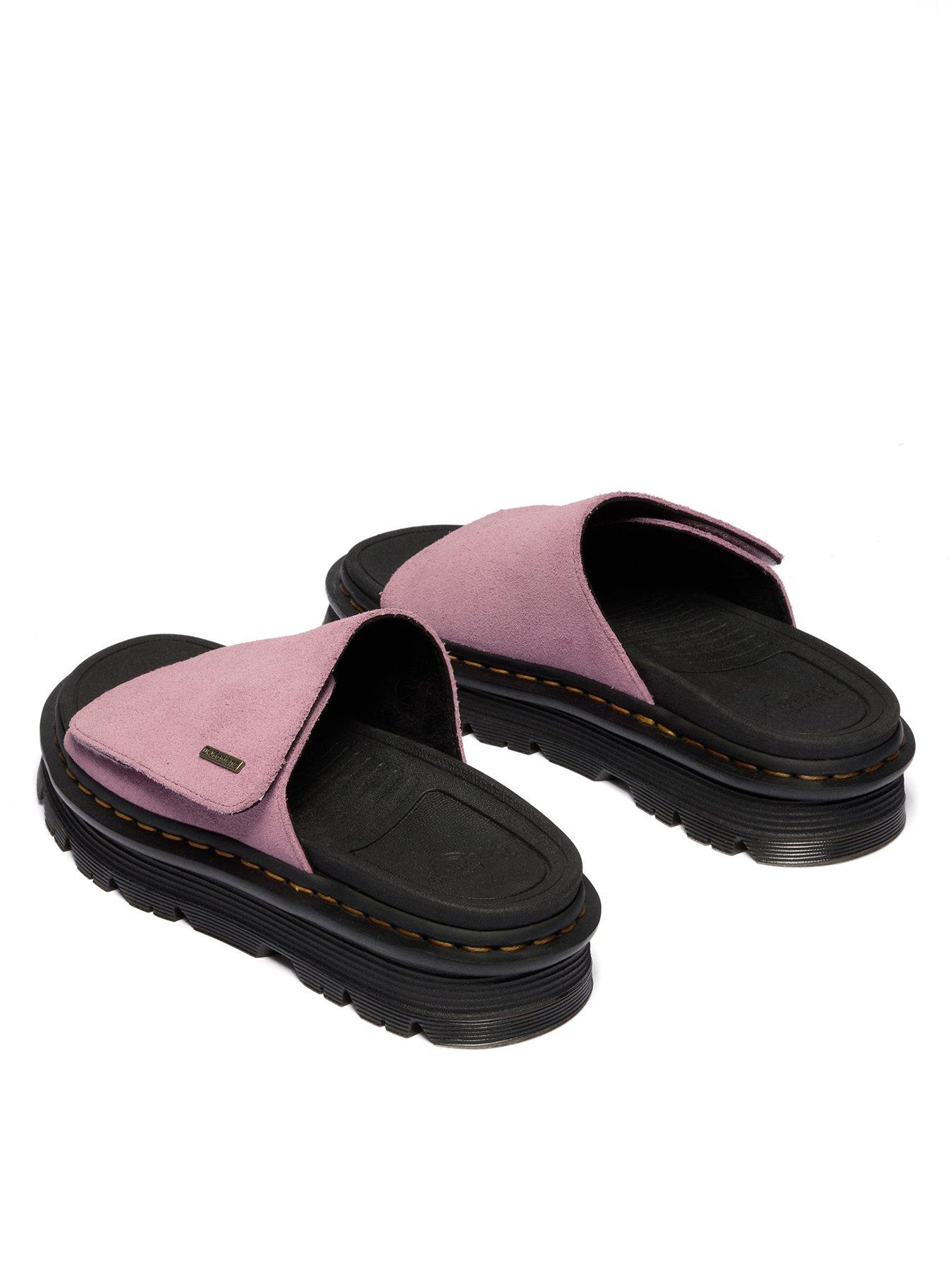 Image 3 of 7 of Dr Martens Zebzag Slide Sliders - Dusty Rose Suede