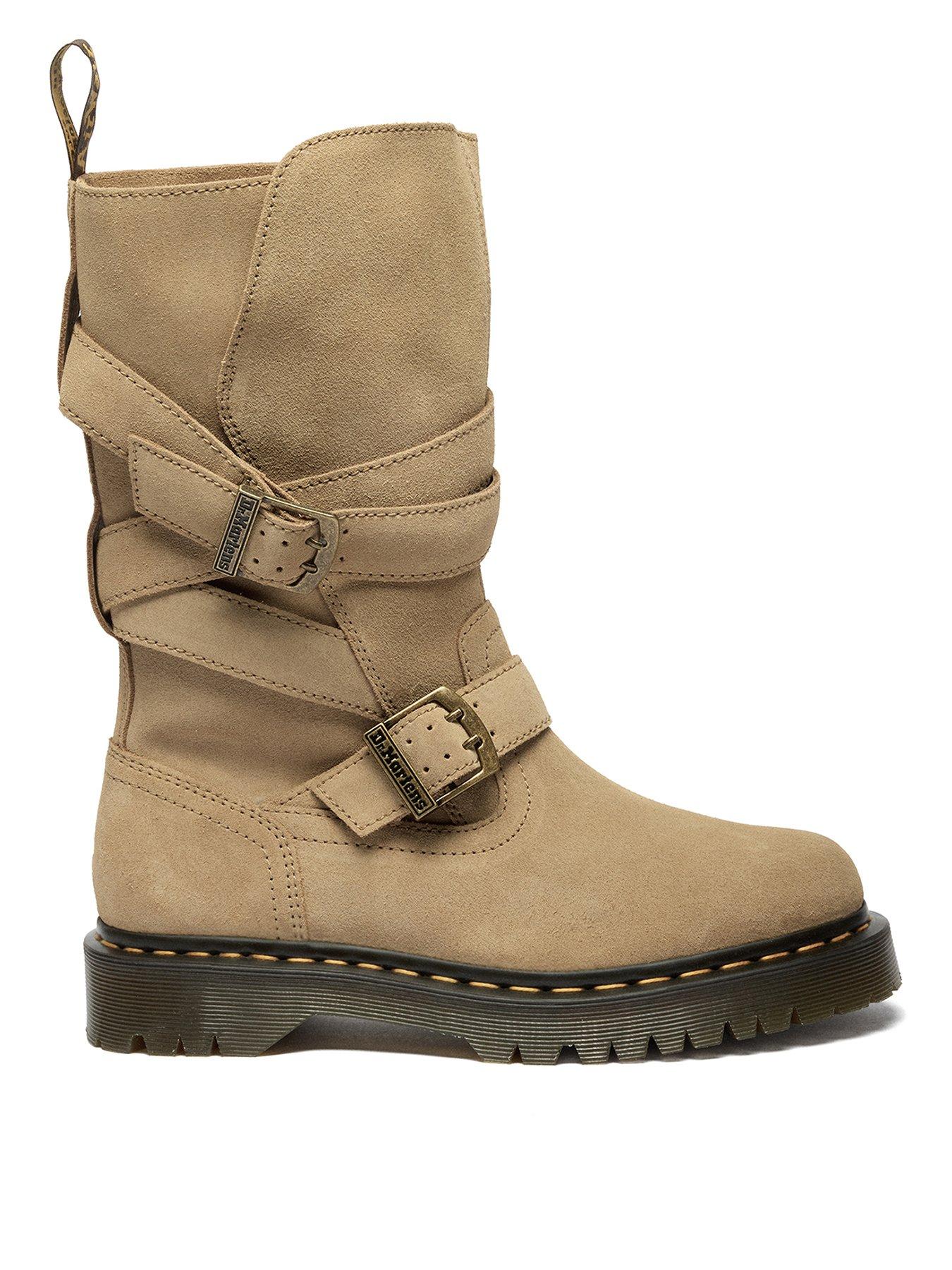 dr-martens-anistone-2-strap-suede-biker-boots-tan-bronx-suedefront
