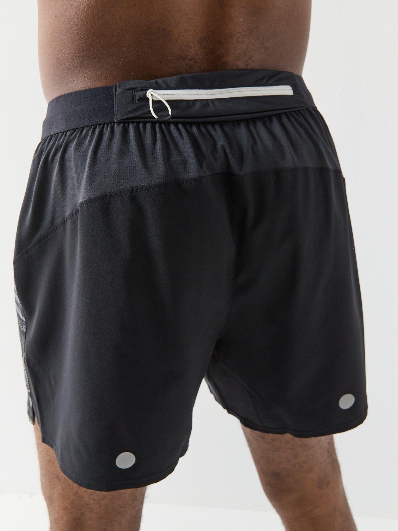 Image 4 of 5 of Asics Mens Running Fujitrail All Over Print 5Inch Shorts- Black