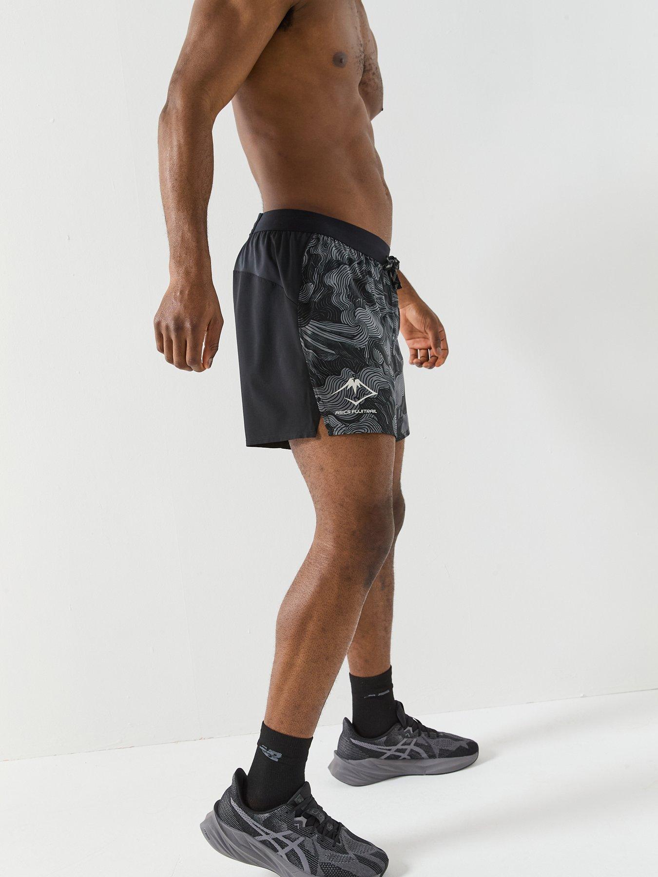Image 5 of 5 of Asics Mens Running Fujitrail All Over Print 5Inch Shorts- Black