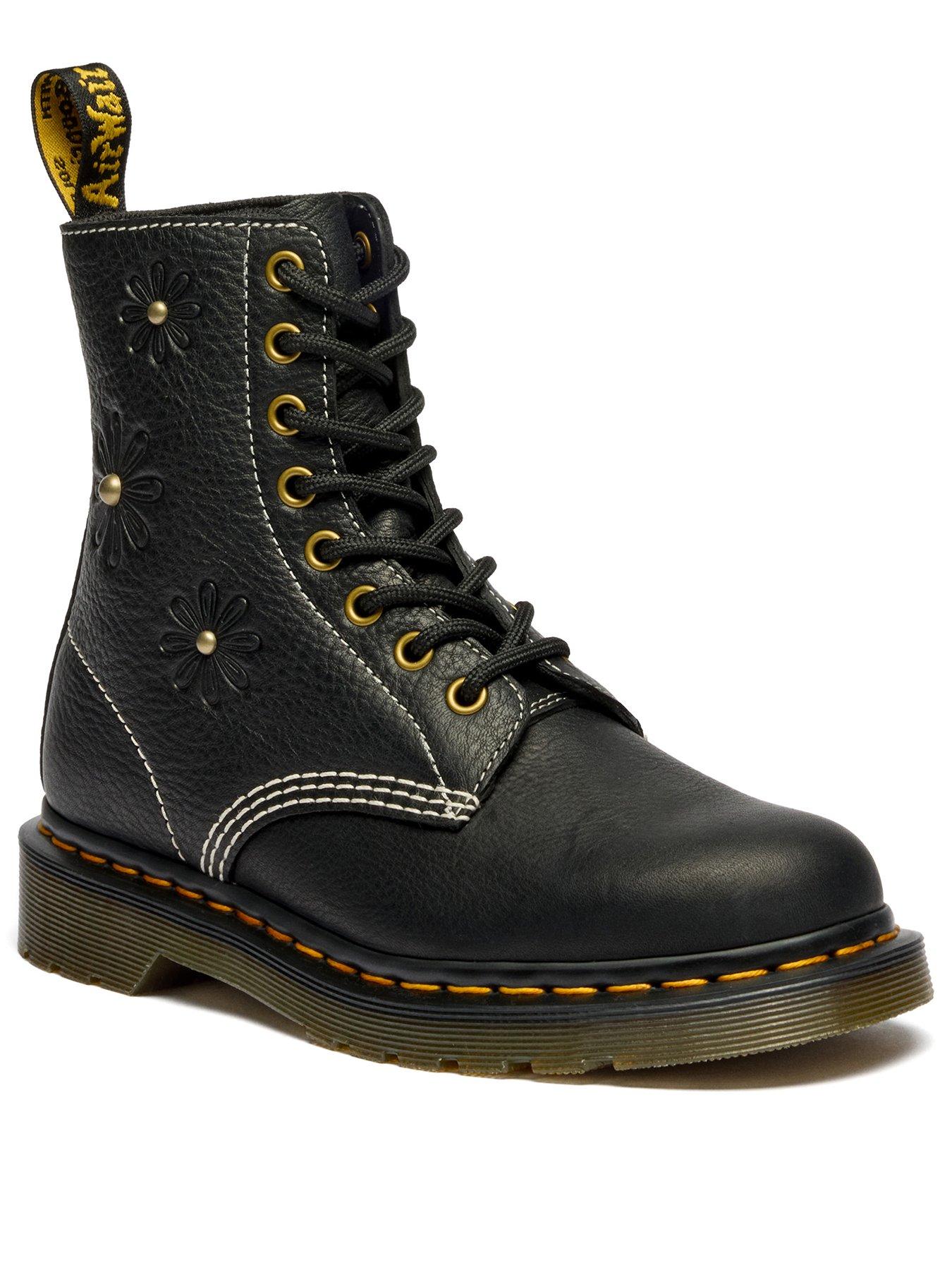 Image 2 of 7 of Dr Martens 1460 Pascal Flower 8 Eye Boot Grizzly - Black