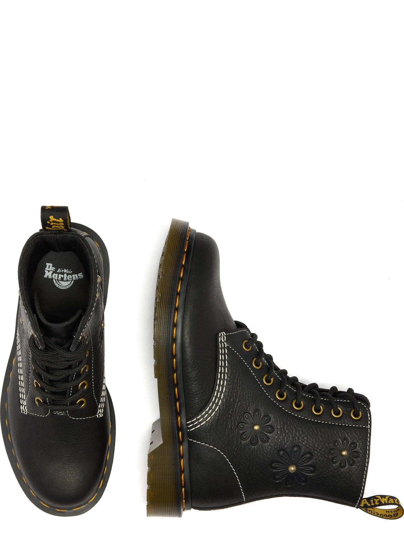 Image 4 of 7 of Dr Martens 1460 Pascal Flower 8 Eye Boot Grizzly - Black