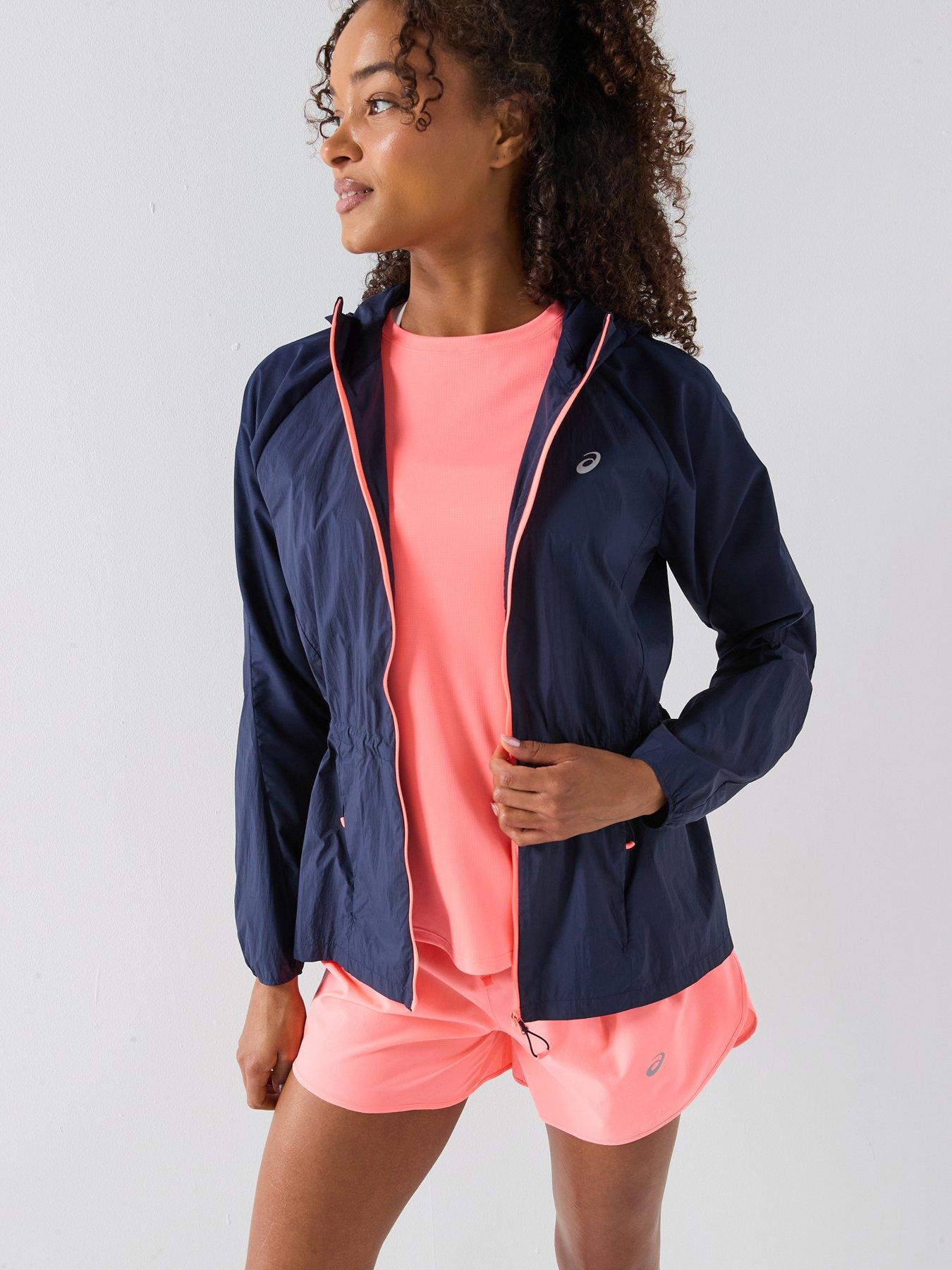 Image 1 of 6 of Asics Womens Running Road Packable Jacket - Navy