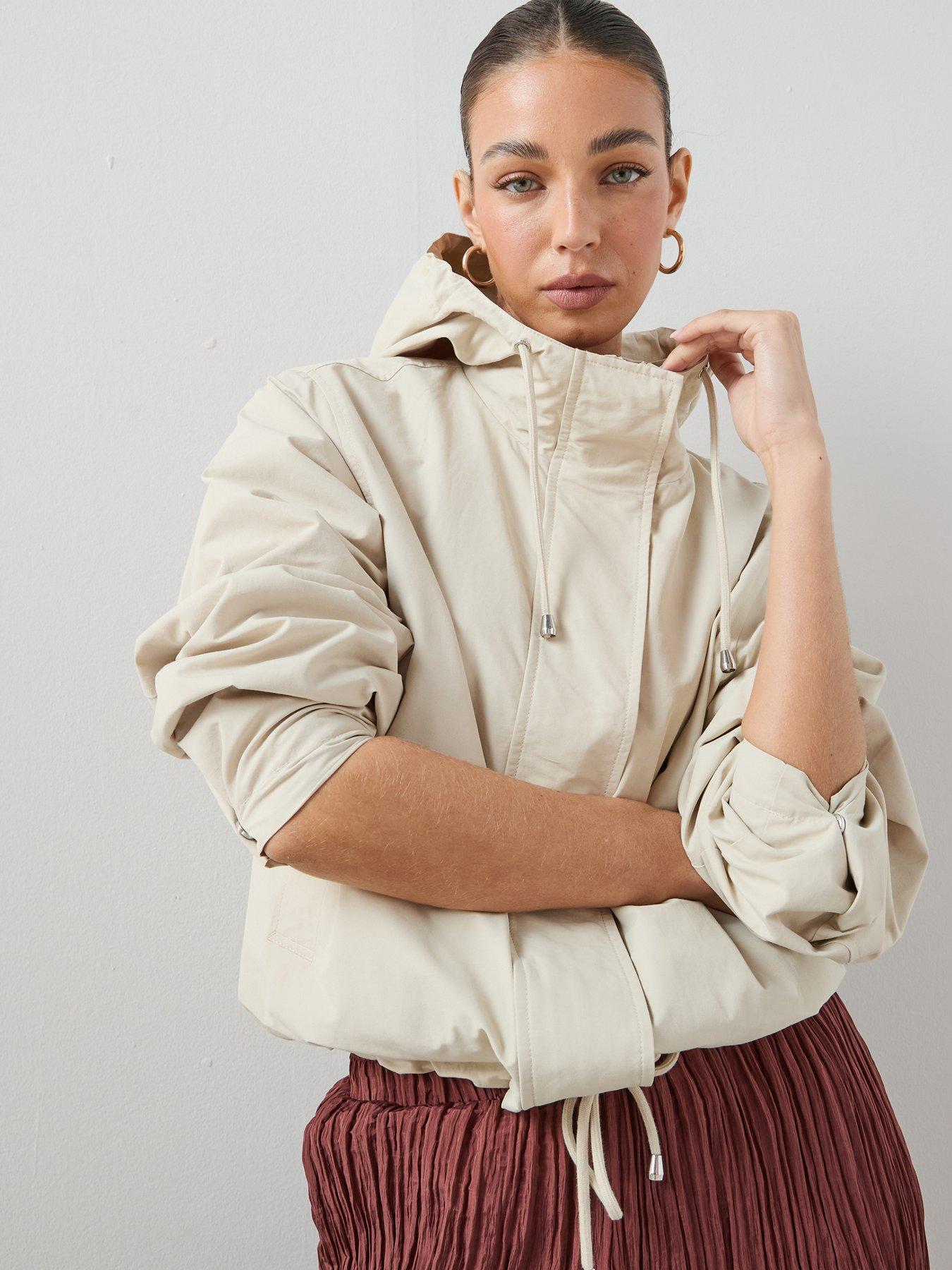 The Very Collection Relaxed Draw-Waist Cotton Mix Jacket - Cream