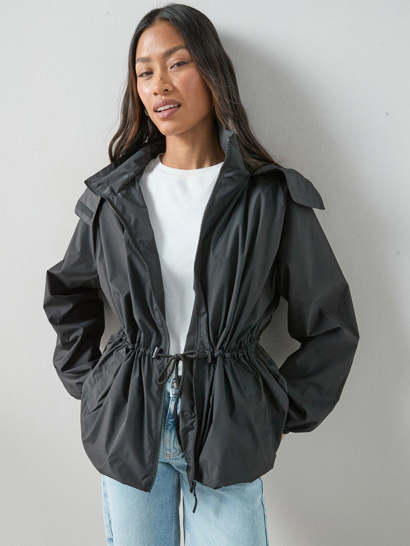 Image 1 of 7 of The Very Collection Water Resistant Drawcord Jacket - Black
