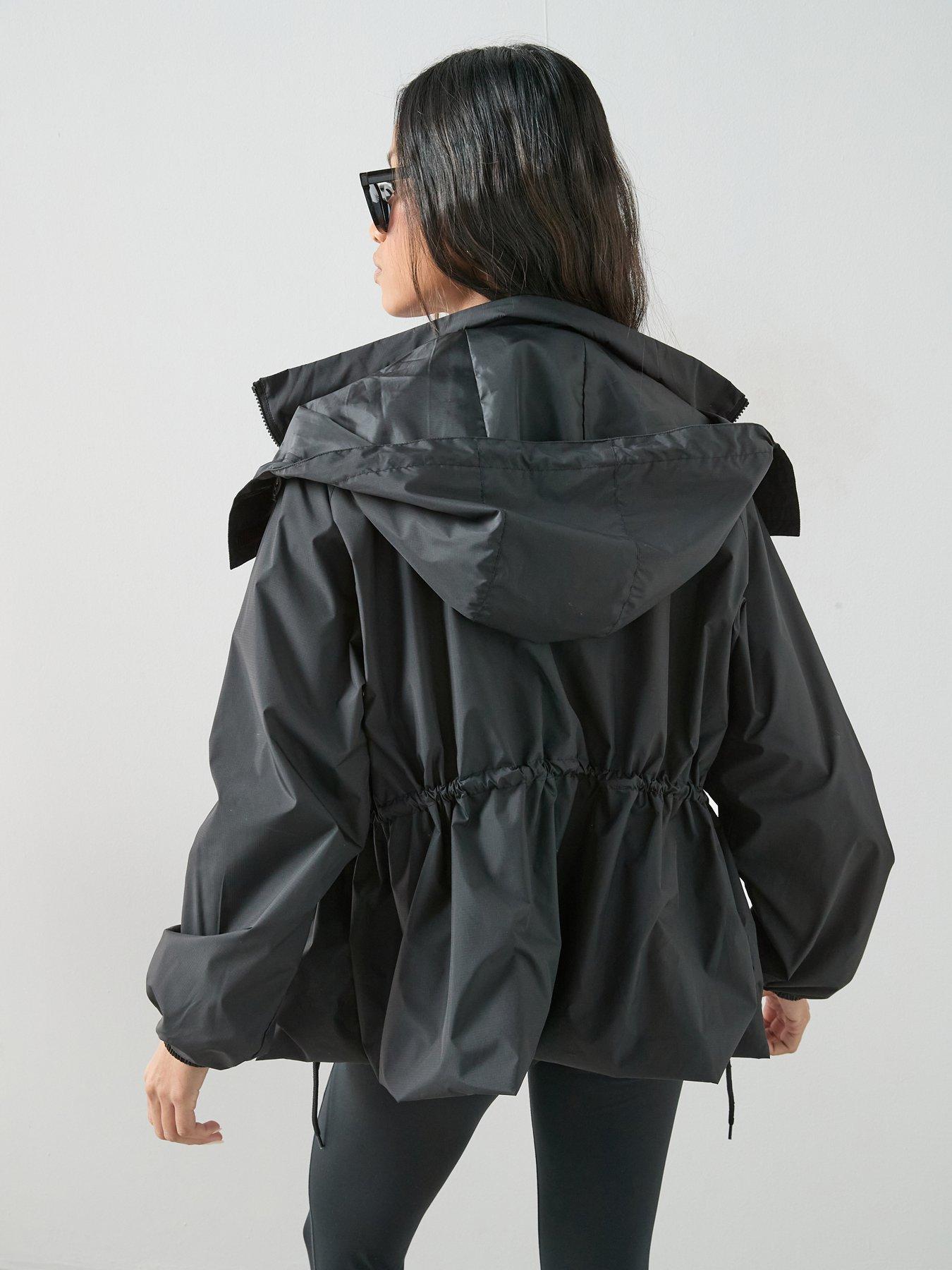 Image 2 of 7 of The Very Collection Water Resistant Drawcord Jacket - Black