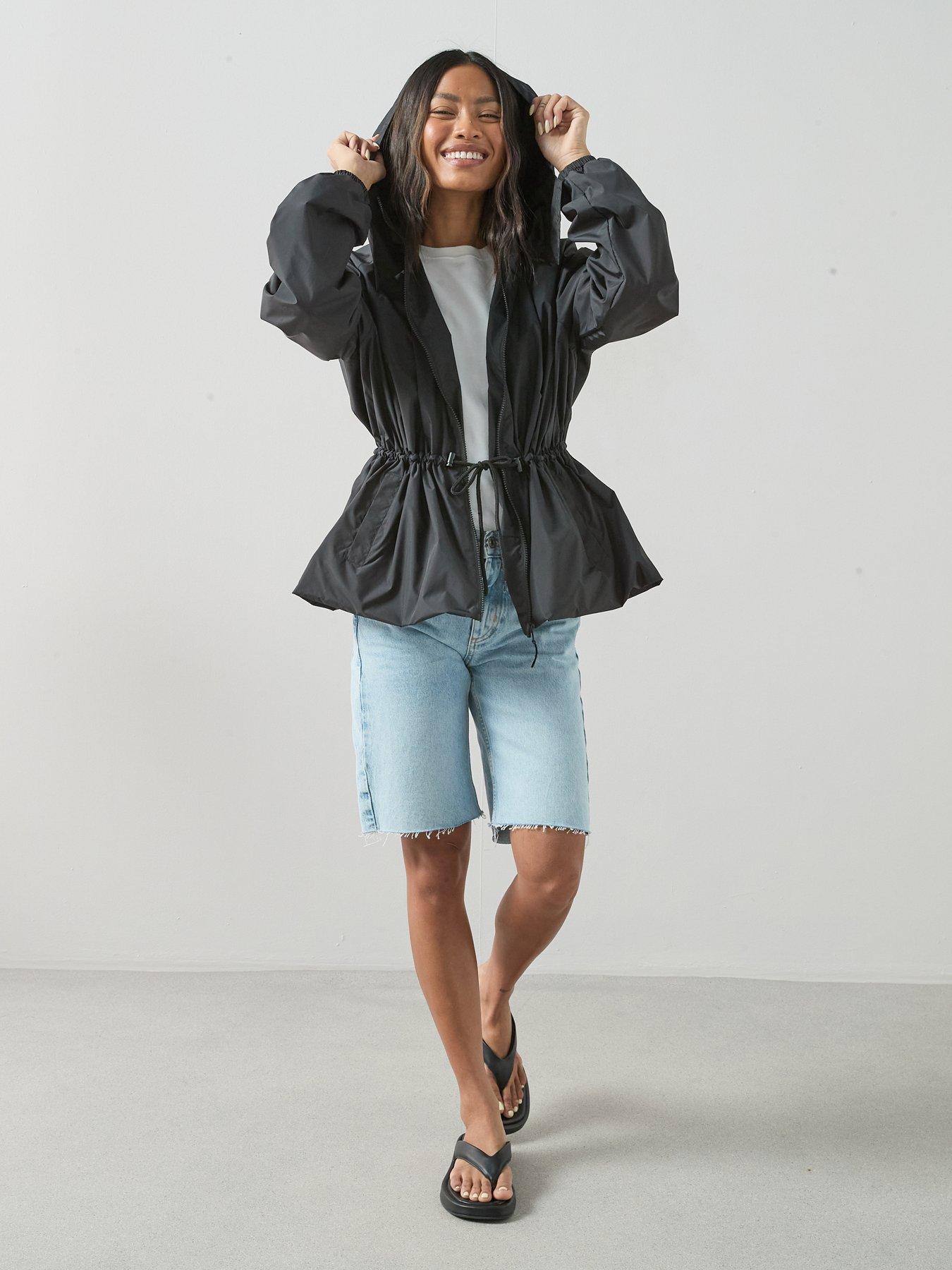 Image 3 of 7 of The Very Collection Water Resistant Drawcord Jacket - Black