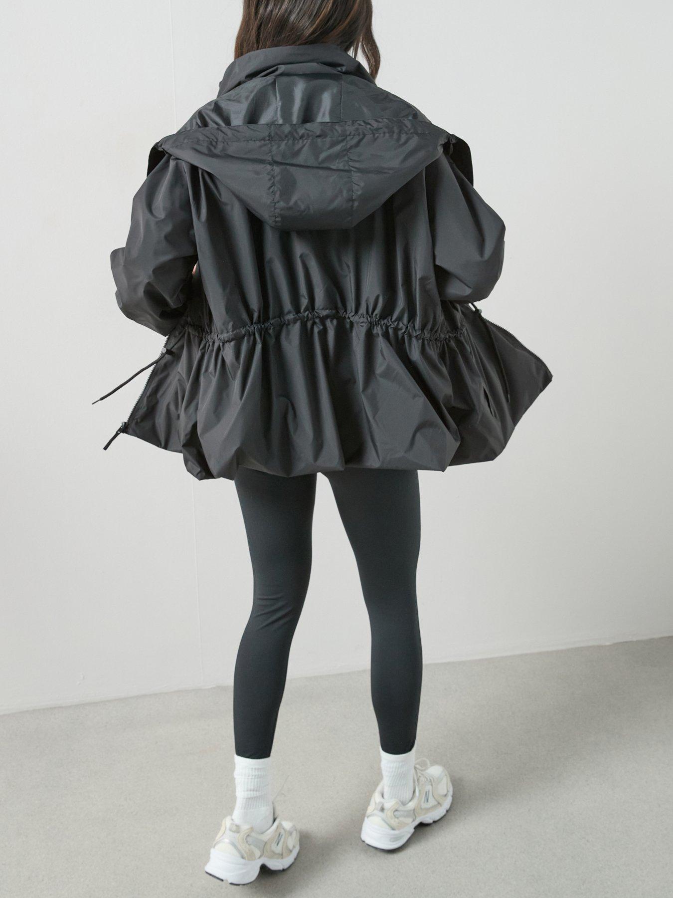 Image 6 of 7 of The Very Collection Water Resistant Drawcord Jacket - Black