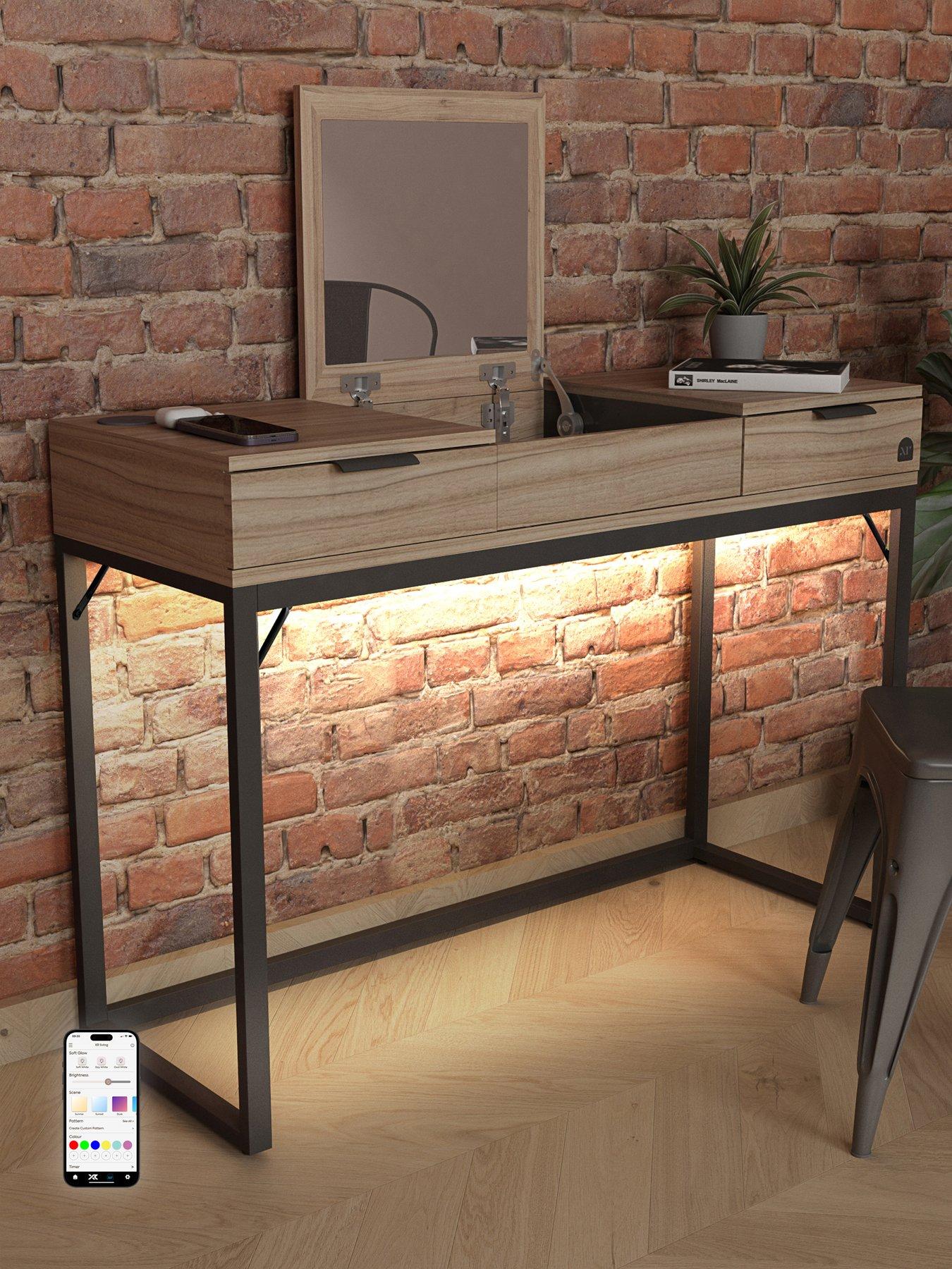 Image 1 of 8 of XR Living Denver Dressing Table With Mirror, Wireless Charging And App Control
