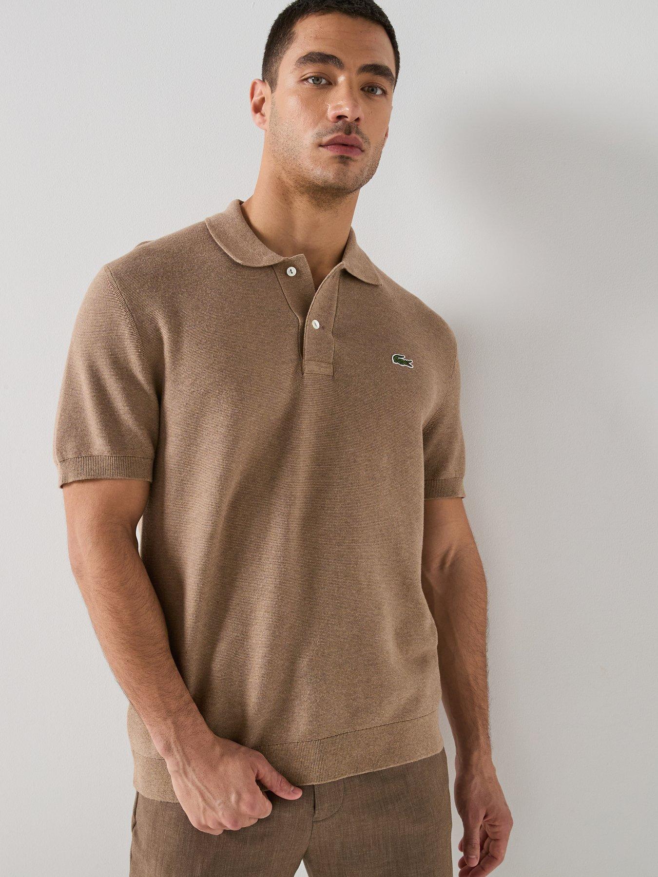 Image 6 of 6 of Lacoste Classic Fit Knitted Polo Shirt - Brown