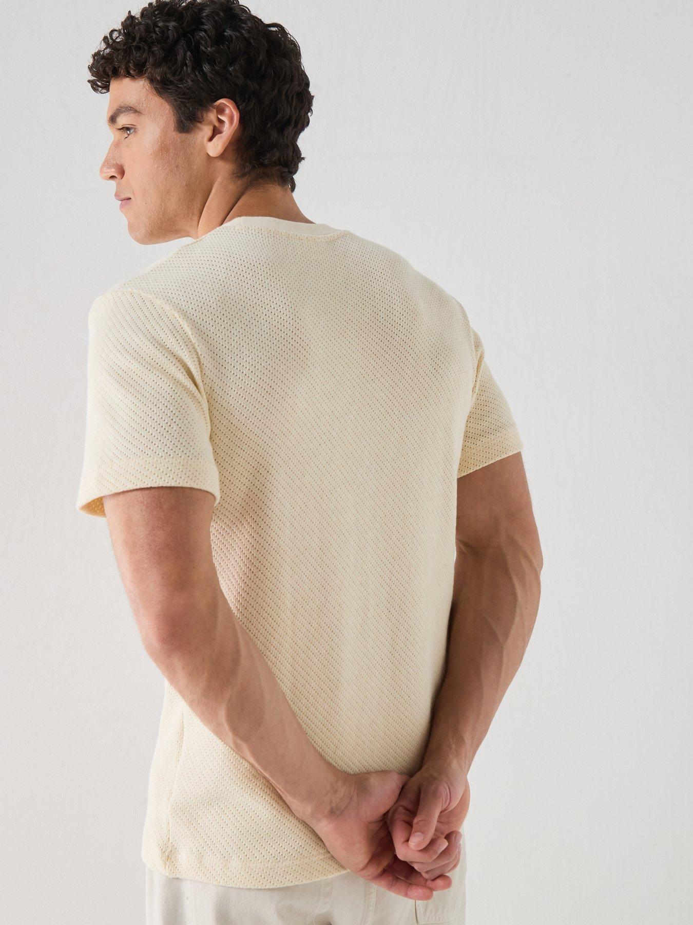 Image 2 of 6 of Lacoste Lacoste Regular Fit Knitted T-shirt- Beige