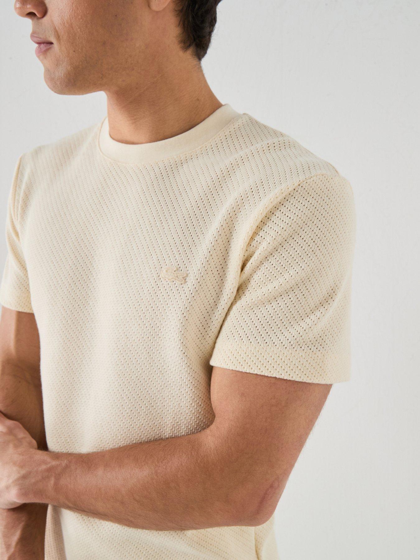 Image 5 of 6 of Lacoste Lacoste Regular Fit Knitted T-shirt- Beige