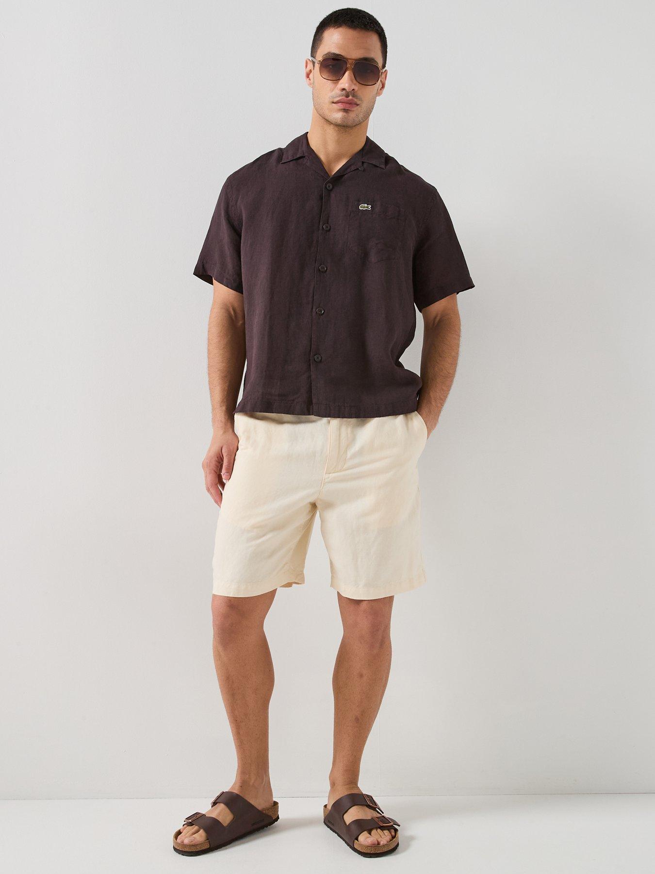 lacoste-open-collar-linen-short-sleeve-relaxed-shirt-brownback