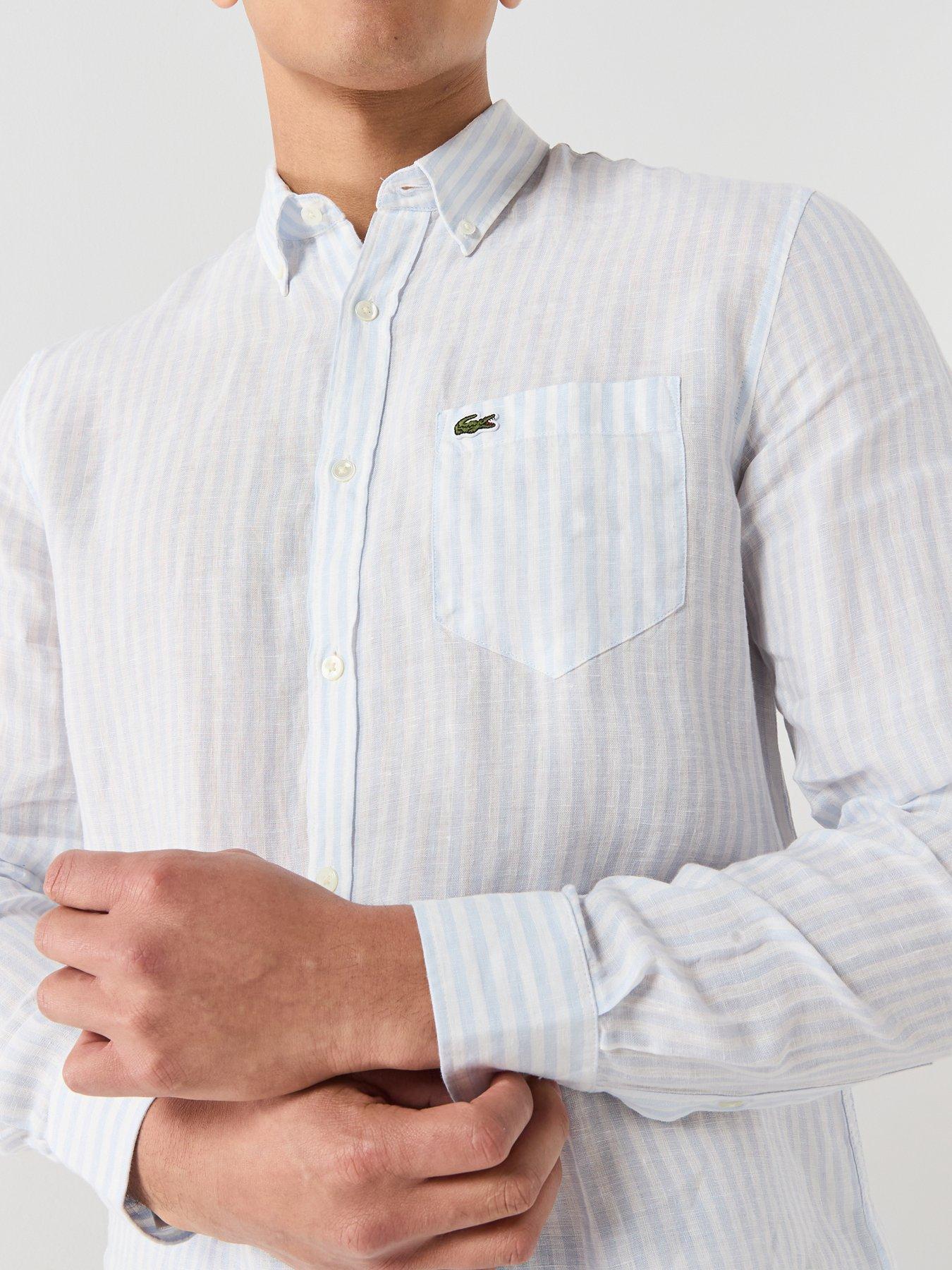 lacoste-regular-fit-striped-linen-shirt-blueoutfit