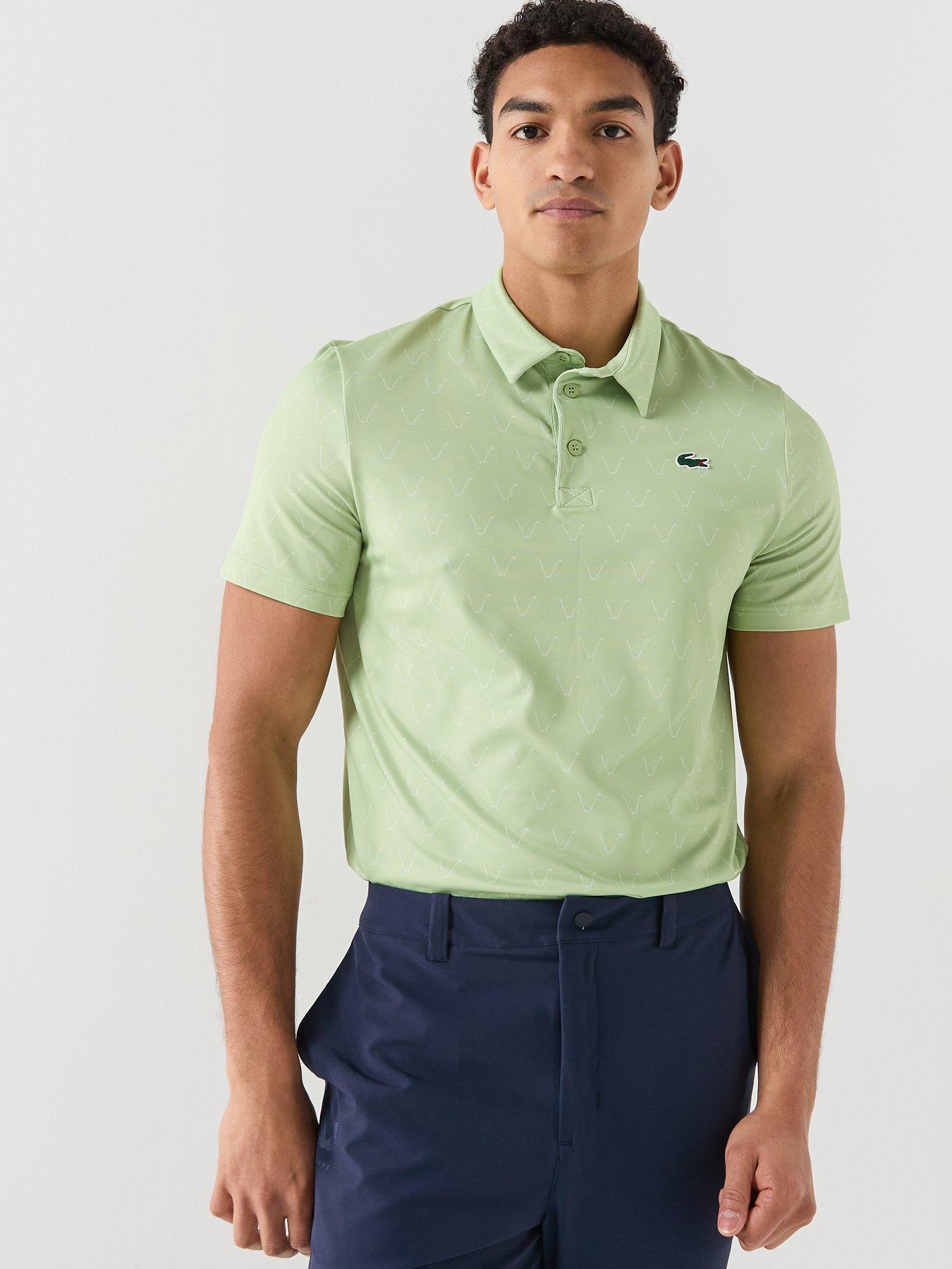 Lacoste Regular Fit Printed Golf Polo Shirt - Vert/Blanc