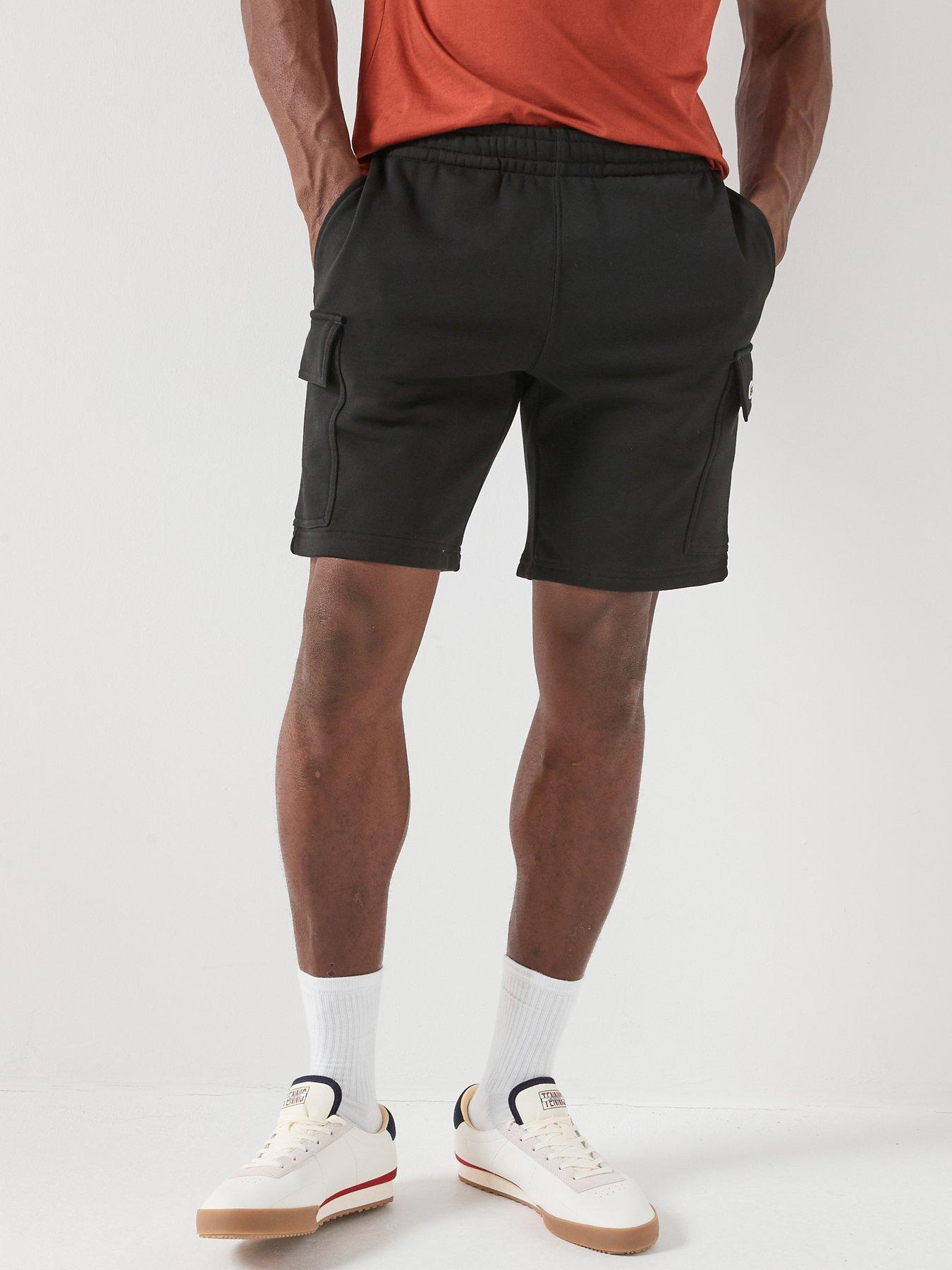 lacoste-lacoste-regular-fit-fleece-cargo-shorts-black