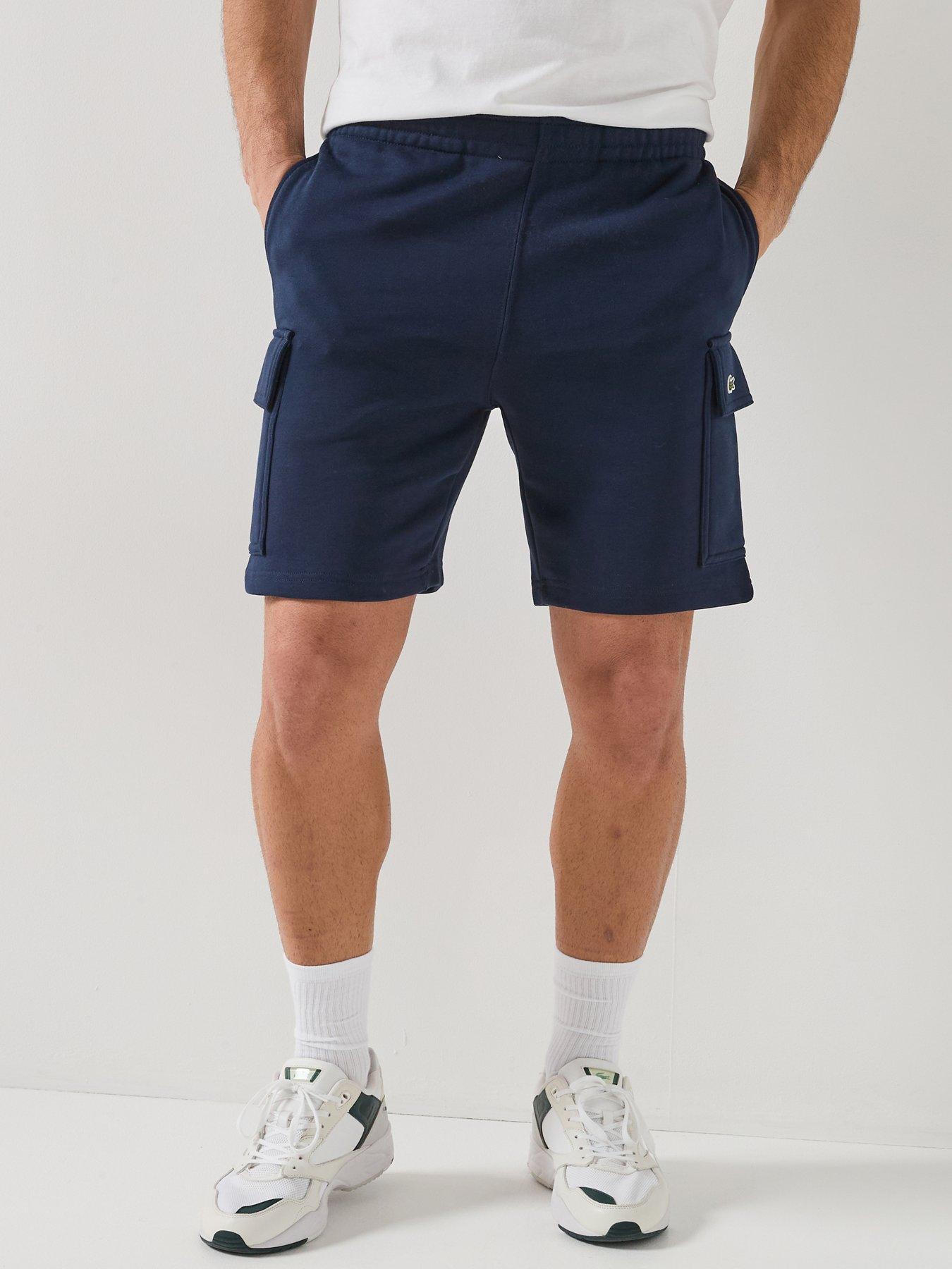lacoste-regular-fit-fleece-cargo-shorts-navy