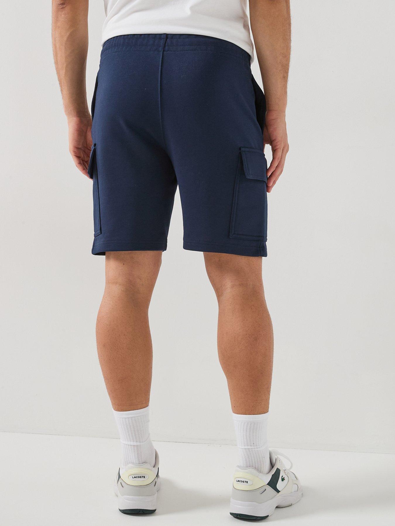 lacoste-regular-fit-fleece-cargo-shorts-navystillFront