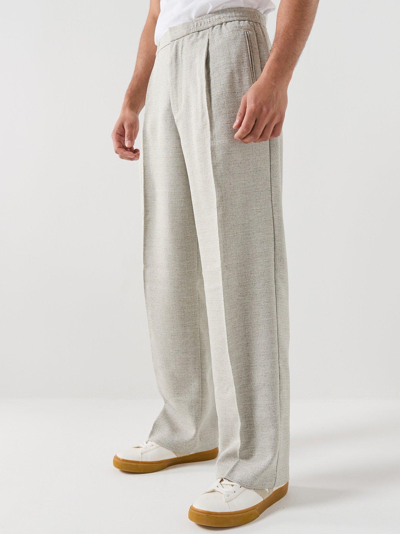 Image 1 of 6 of Lacoste Straight Fit Marbled Canvas Trousers - Grey