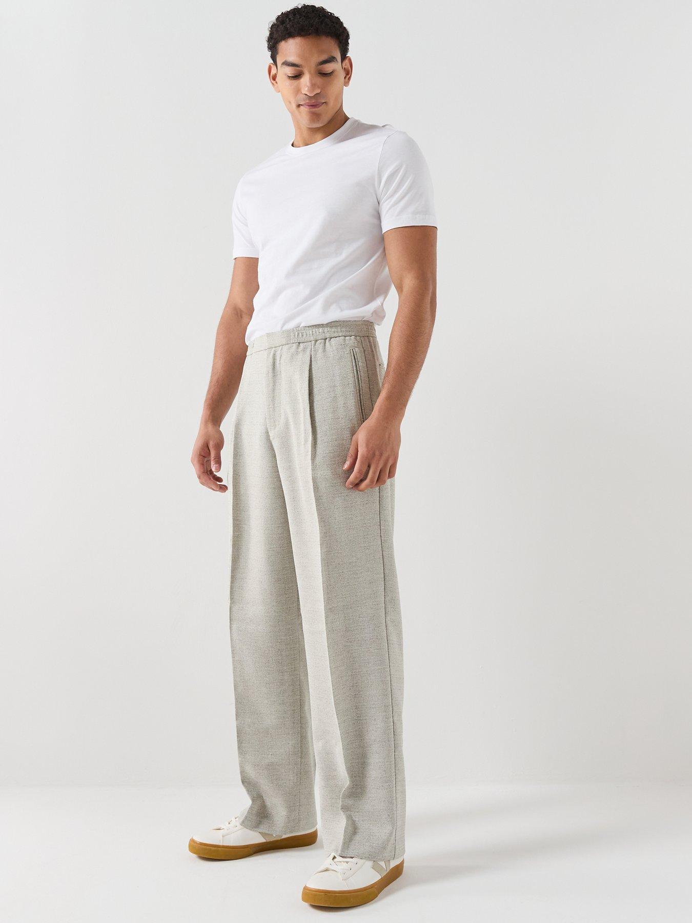 Image 3 of 6 of Lacoste Straight Fit Marbled Canvas Trousers - Grey