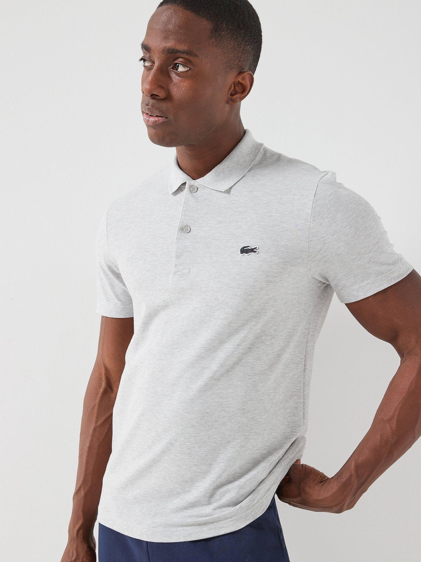 Image 1 of 4 of Lacoste Lacoste Regular Fit Cotton Blend Ottoman Polo Short - Grey